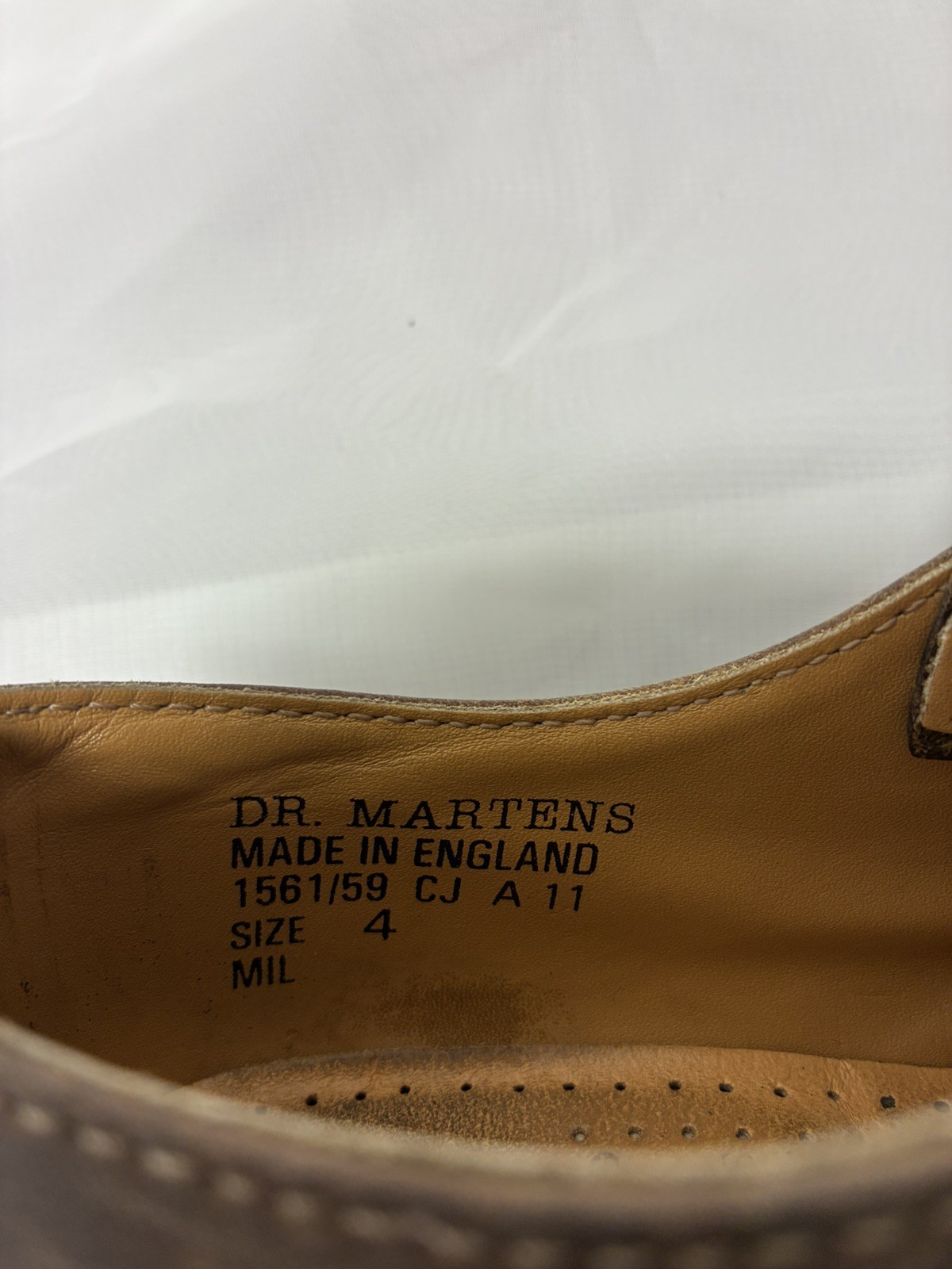 VTG Dr Martens Shoes Womens Size 4 Brown Leather Oxford 1561 Grunge Distressed