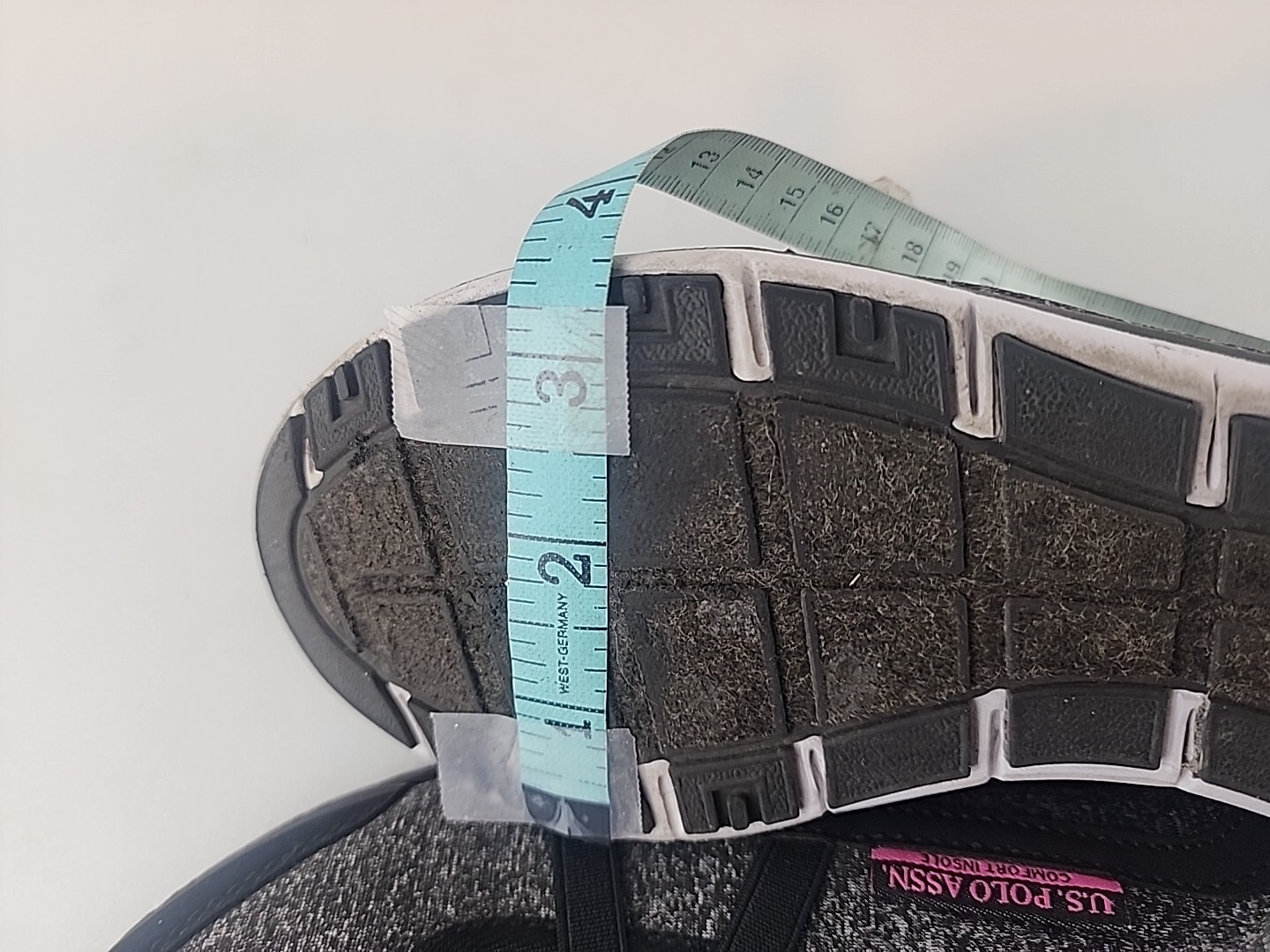 US Polo Assn Women’s Size 6 Slip On Gray/Black Comfort Activewear Strappy Shoes