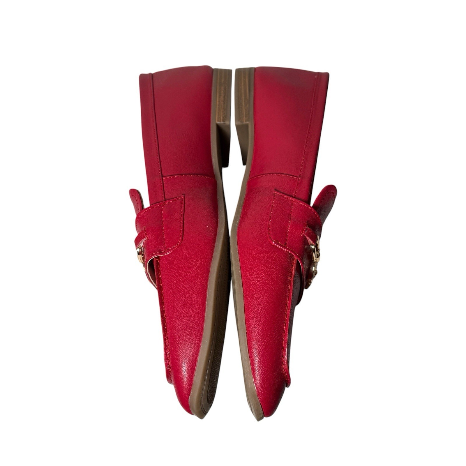 Tommy Hilfiger Moccasins Women’s Loafers Size 11M Red Vegan Leather Flat Shoes
