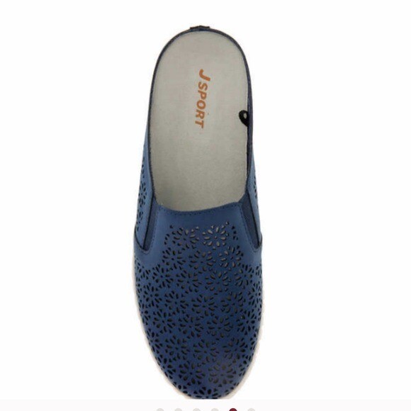 NWT JSPORT by Jambu Ladies’ Floral Mule Easy Slip Comfy Contoured Navy Size 9