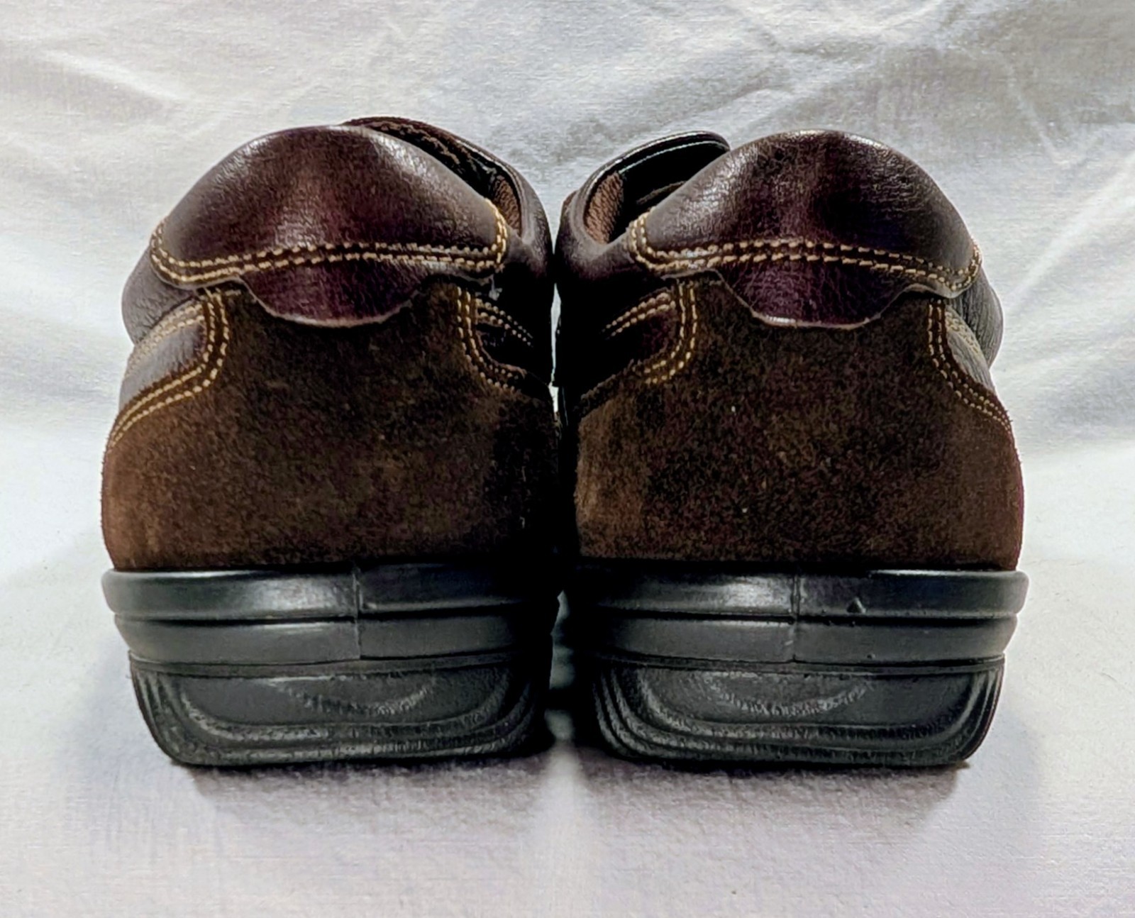 ECCO Brown LEATHER & SUEDE 2-Strap Sneaker WOMEN’S SHOES Comfort SIZE 36 / 5-5.5