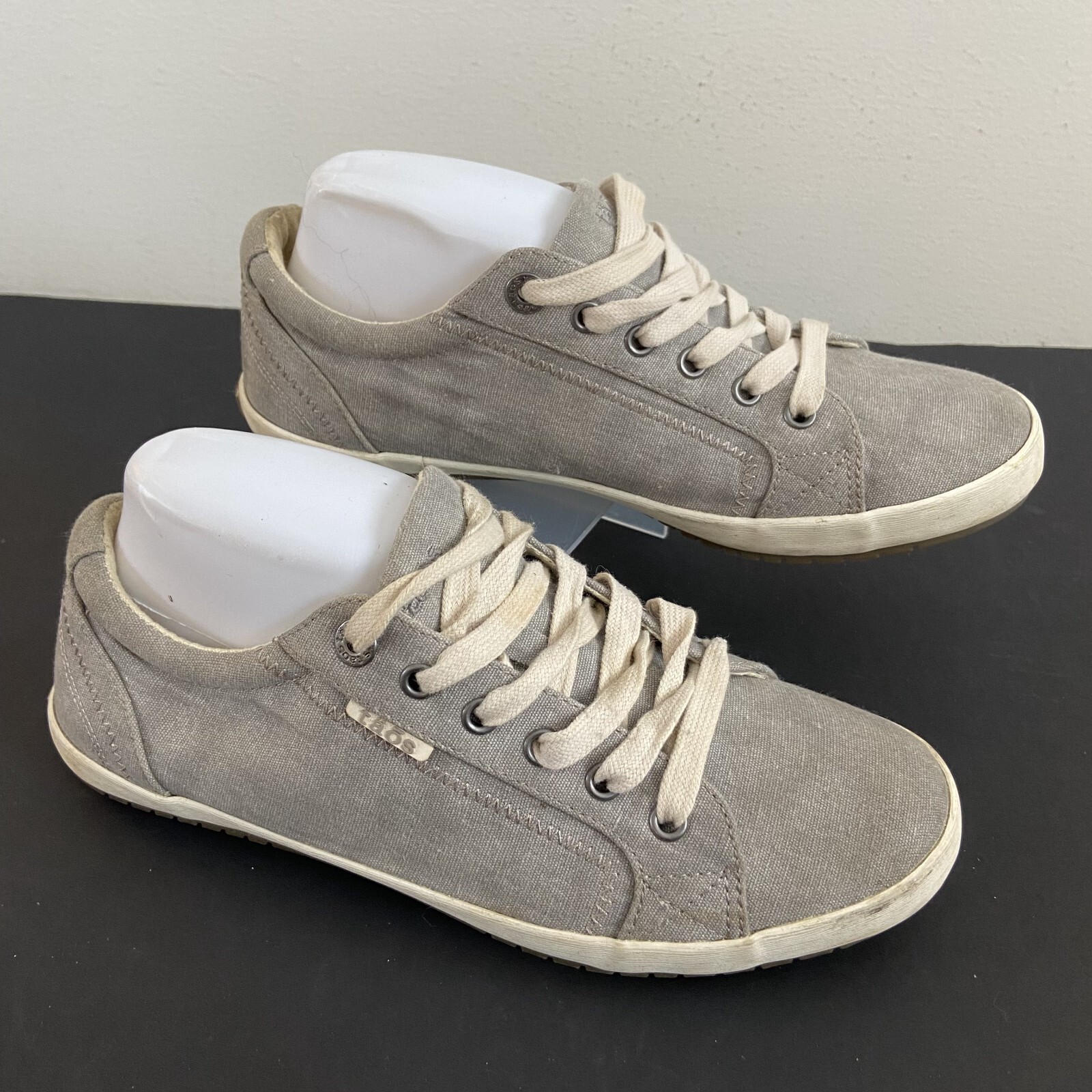 Taos Star Womens Sneaker Gray Wash Canvas Shoes Size 9.5 Lace Up
