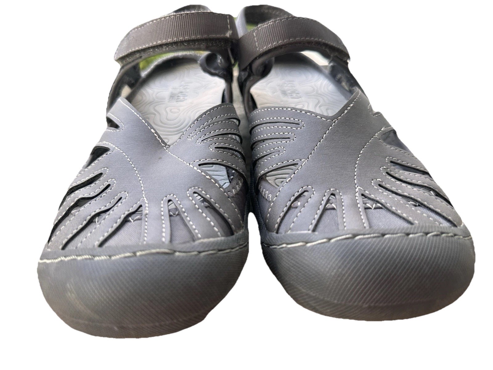 JSport By Jambu Womens Poppy Gray Mary Jane Shoes Comfort Walking Sz 10