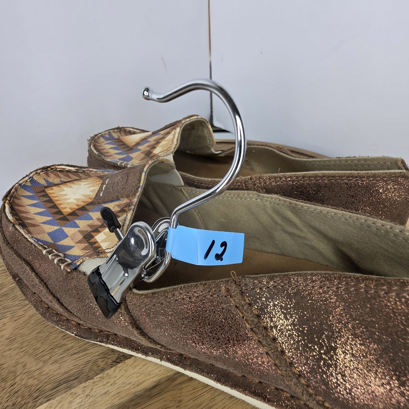 Ariat Crusier Navajo Flats Brown Suede Leather Slip On Native Western Aztec 10