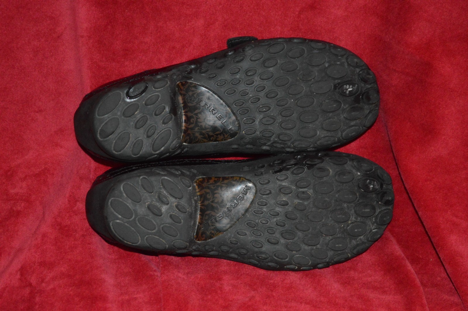 WOMEN’S MERRELL BLACK LEATHER PLAZA BANDEAU PERFORMANCE MARY JANES 7.5