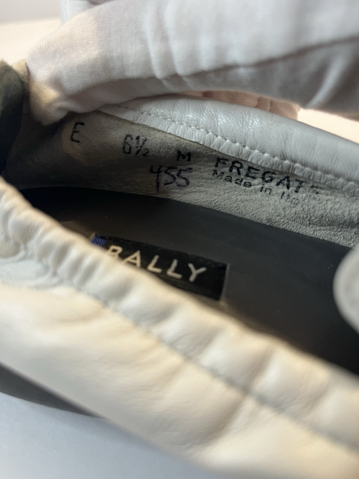 BALLY White Leather Slip On Shoes Italy Size 6.5 / 36.5 Comfort Minimalist