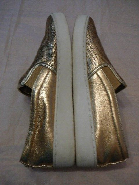Michael Kors Women’s Leather Metallic Gold Spotted Slip On Shoes Sneakers-Sz 5M
