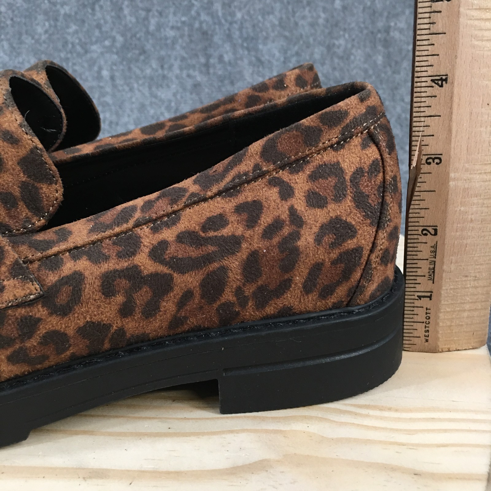 Just Fab Shoes Womens 8 E Brown Danica Penny Loafers Casual Leopard Slip On