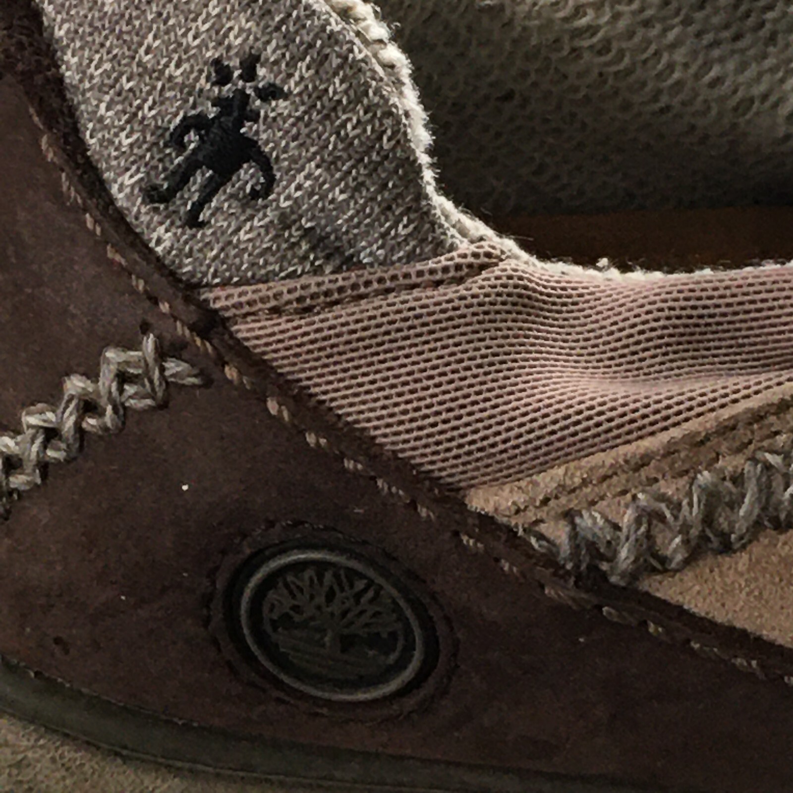 Timberland Loafer Womens 8M Beige Power Lounger Smartwool Lined Slip On Leather
