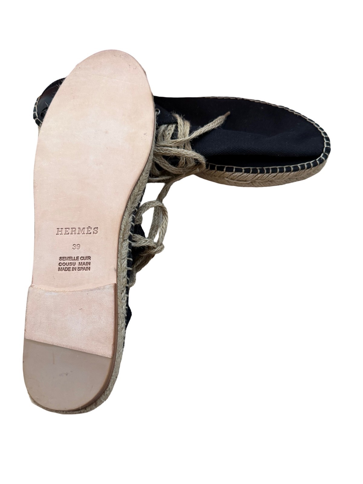 Hermes Espadrilles Hightop Canvas Black Size 39EU 5UK 6US New With Box