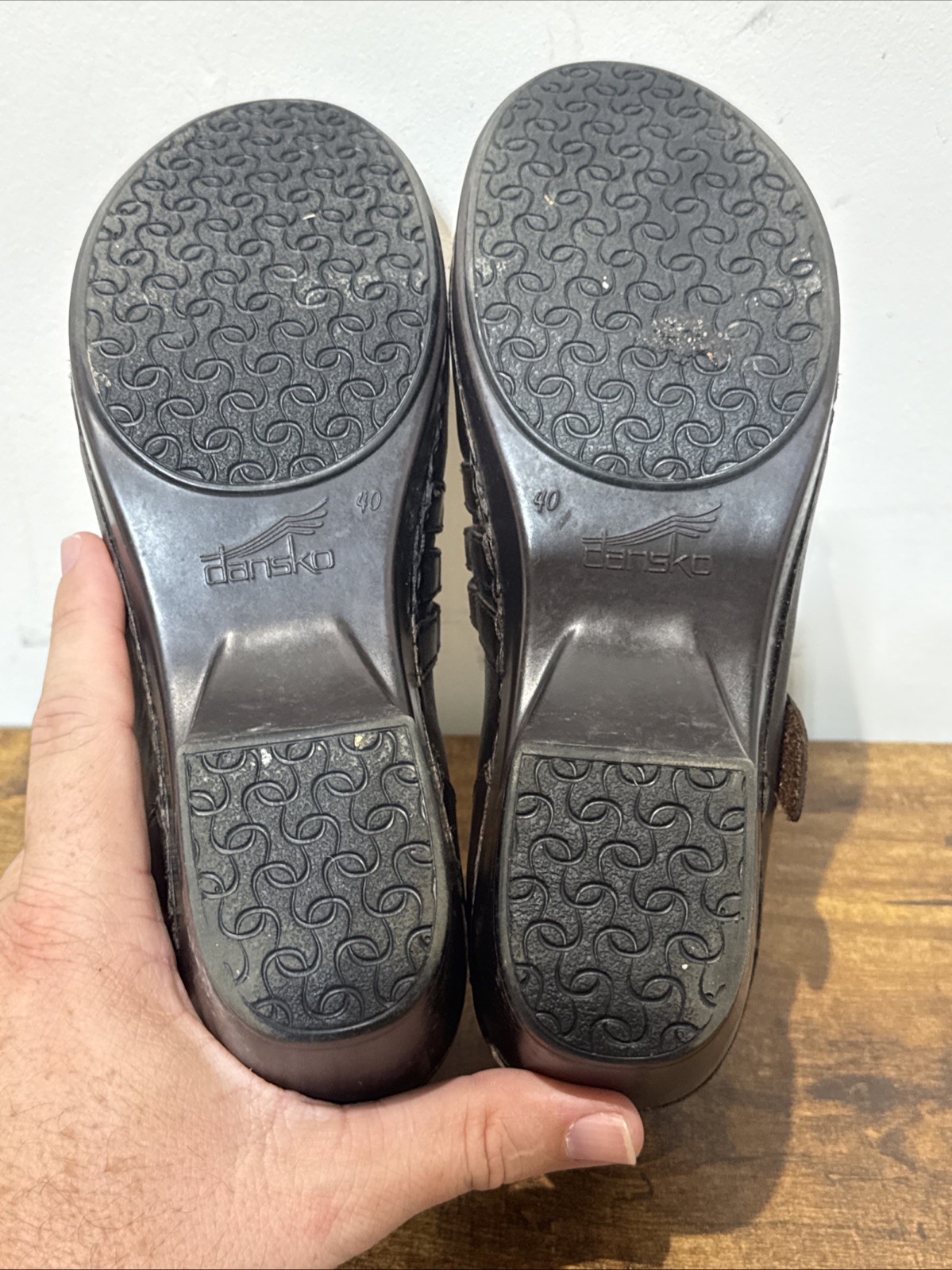 Dansko Mary Jane Comfort Shoes Womens Sz 39 US 9 Dark Brown Leather Clog