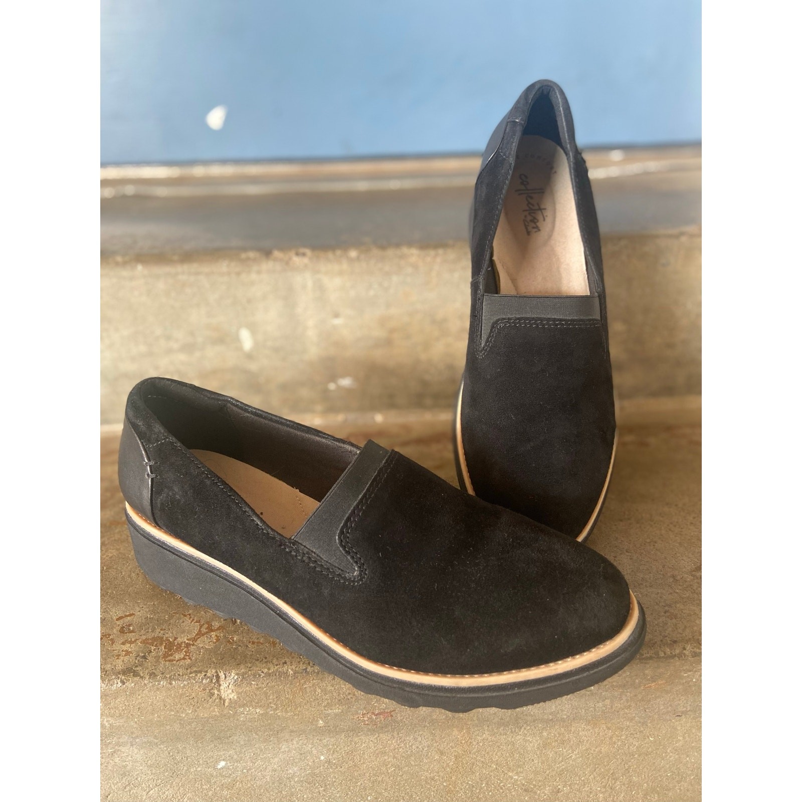 Clark’s Collection Sharon Dolly black suede loafer