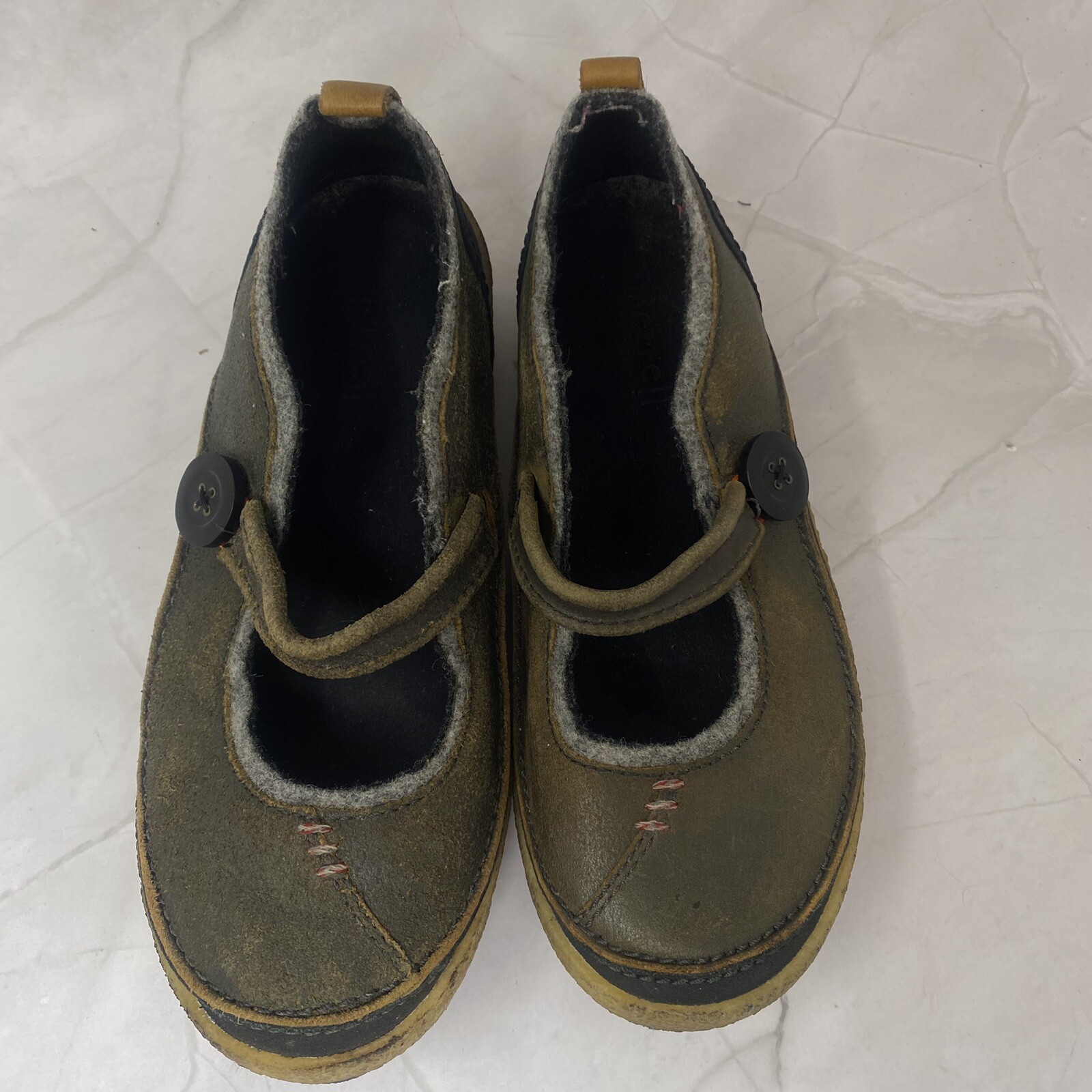 Merrell Womens Paris Saddle Brown Round Toe Mary Jane Shoes Sz 6.5 M