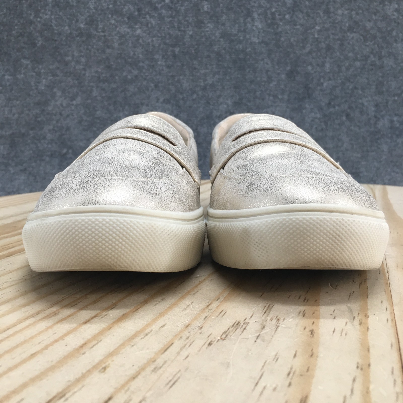 Dr. Scholls Shoes Womens 9M Nova Moc Slip On Sneakers Silver Faux Leather Casual
