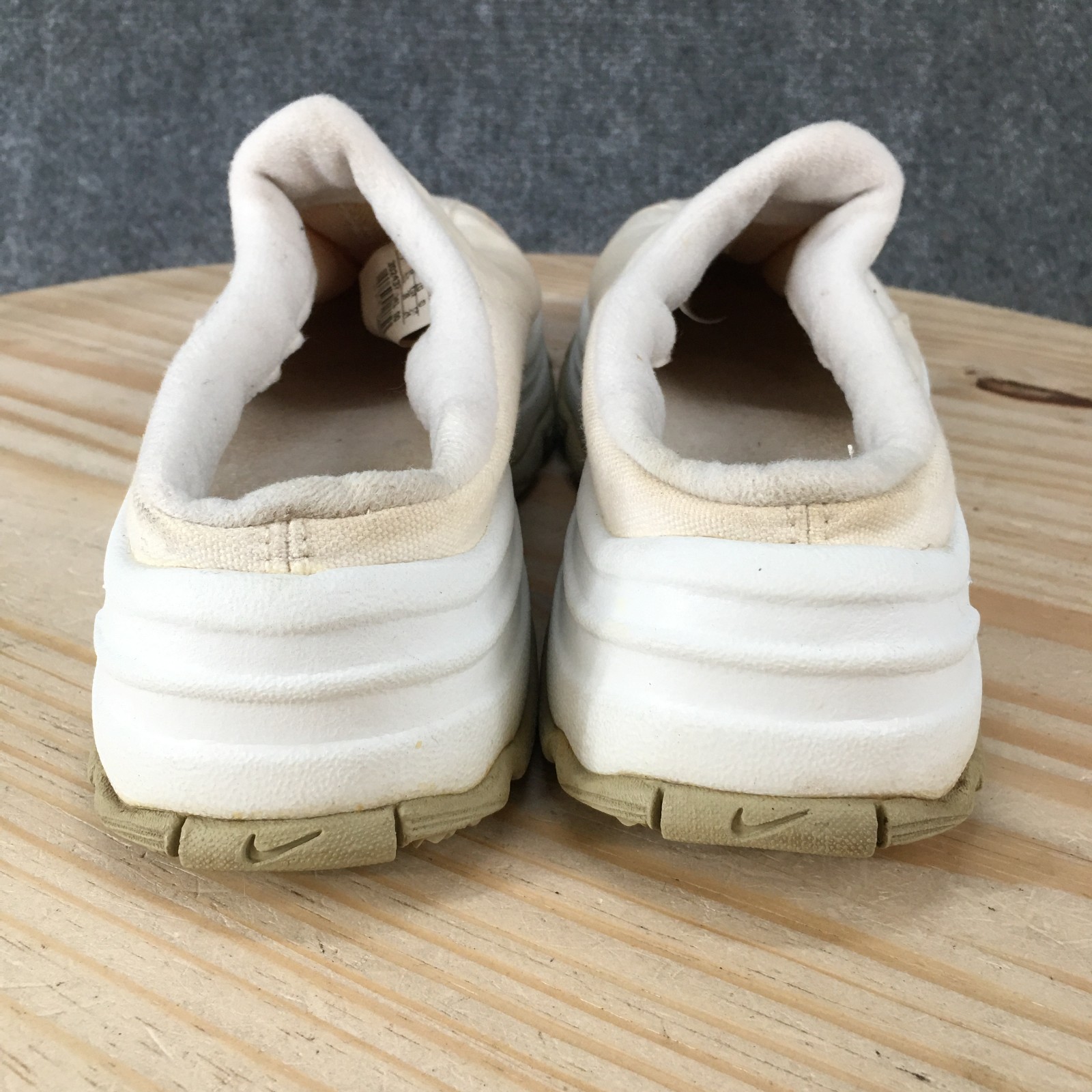 Nike Afterparty Mule Sneaker Shoes Womens 7 Casual Wedge Canvas Beige 302437-141