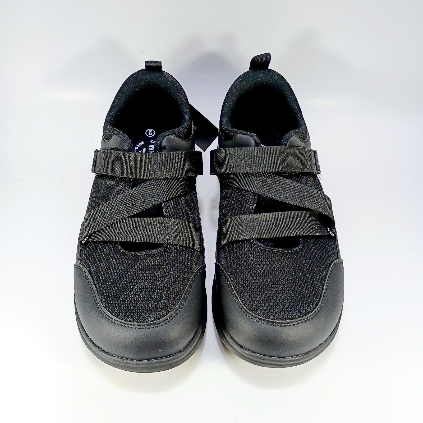 Fitville Womens 9 Extra Wide Fit Black Quick Strap Diabetic Shoes NWT No Box
