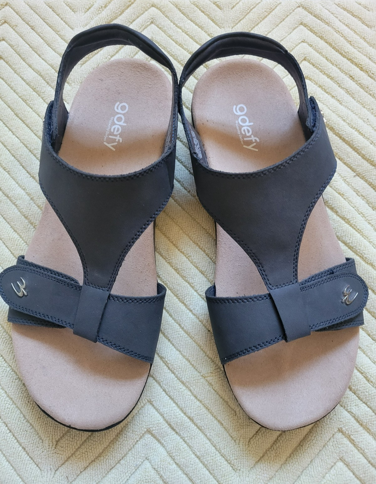 Gdefy Sandals Blue Dyvor VersoShock Orthotic Hook Loop T Strap Comfort SIZE 11 .