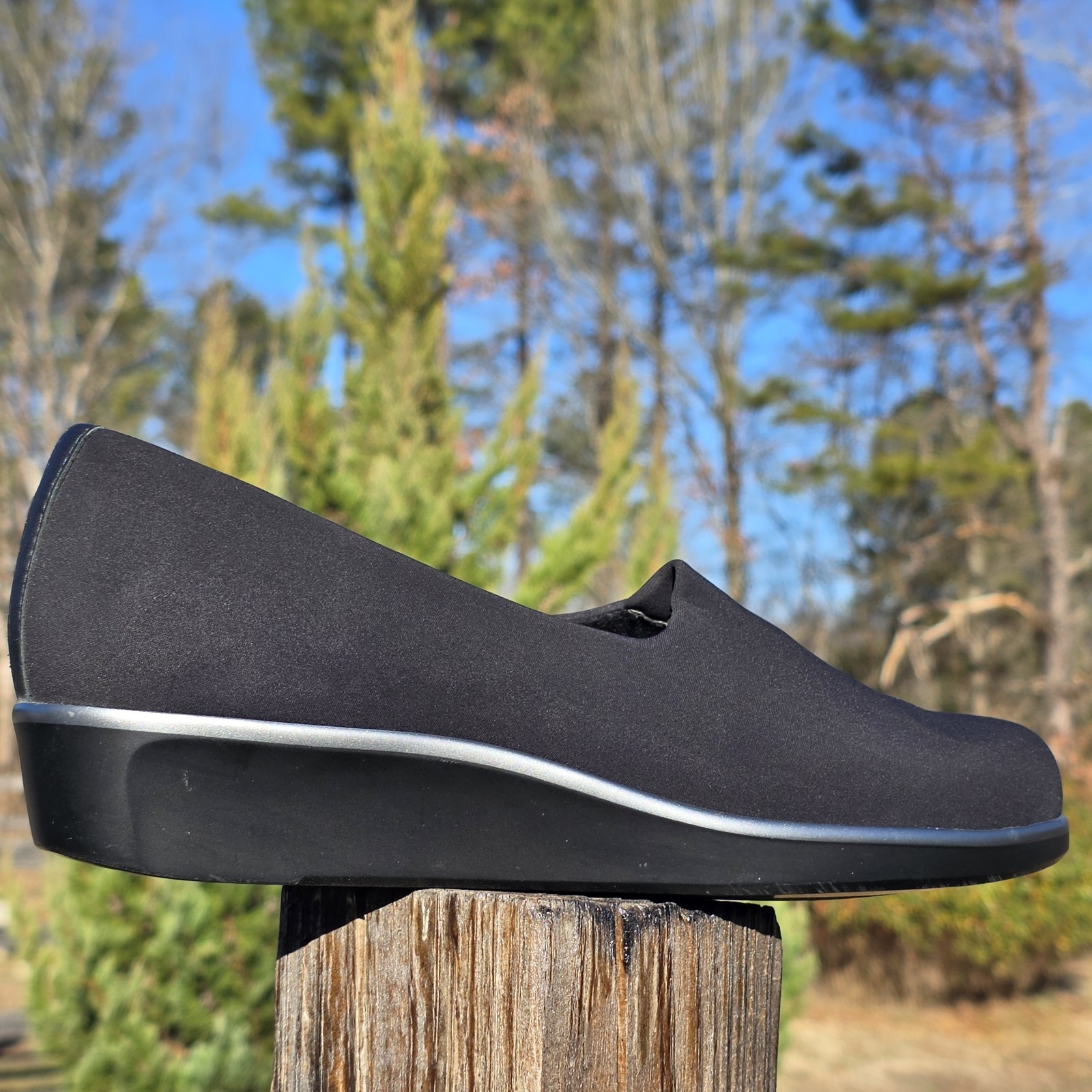 SAS Bliss Slip On Comfort Wedge Women’s Black Size 10 N ( NARROW )