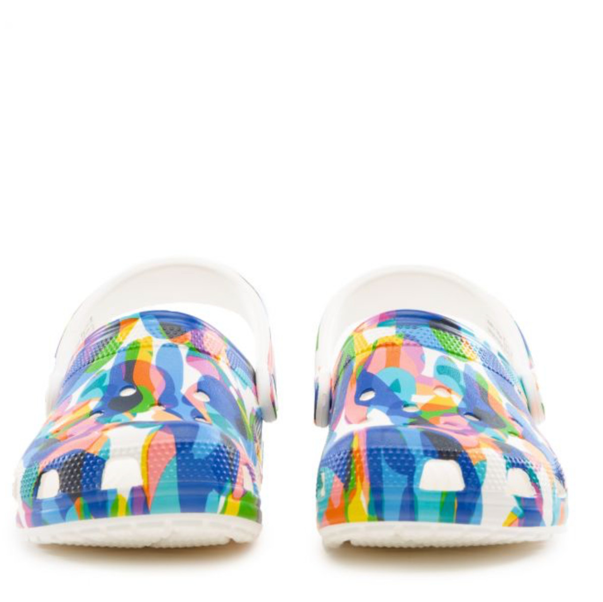 Crocs Classic Confetti Bubble Block Clogs White / Multi Color Mens 11 NEW RARE