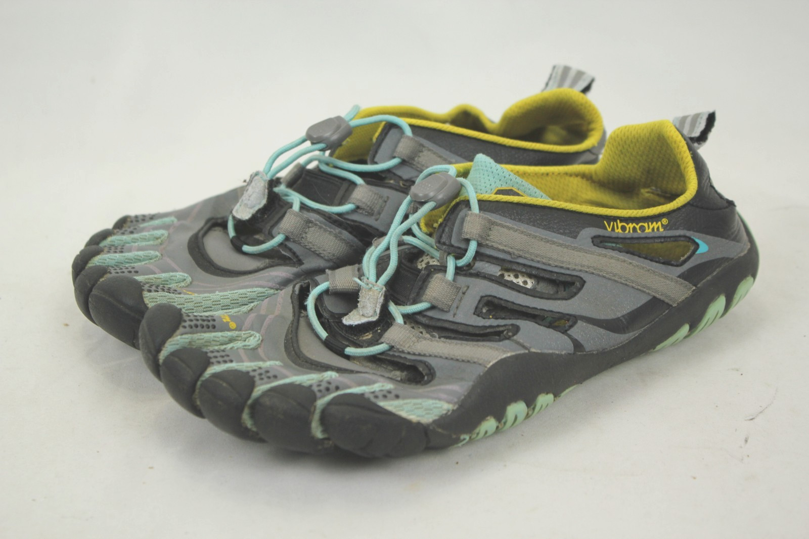 VIBRAM FIVE FINGERS GRAY/TEAL WATER SHOES SANDALS SIZE 39 GC!
