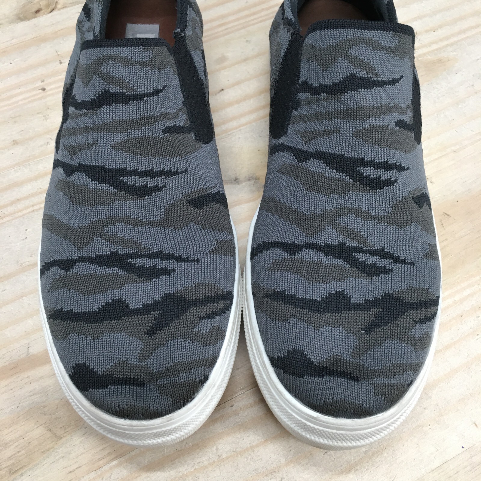 MIA Shoes Womens 8 Haley Camouflage Casual Slip On Platform Sneakers Gray Fabric
