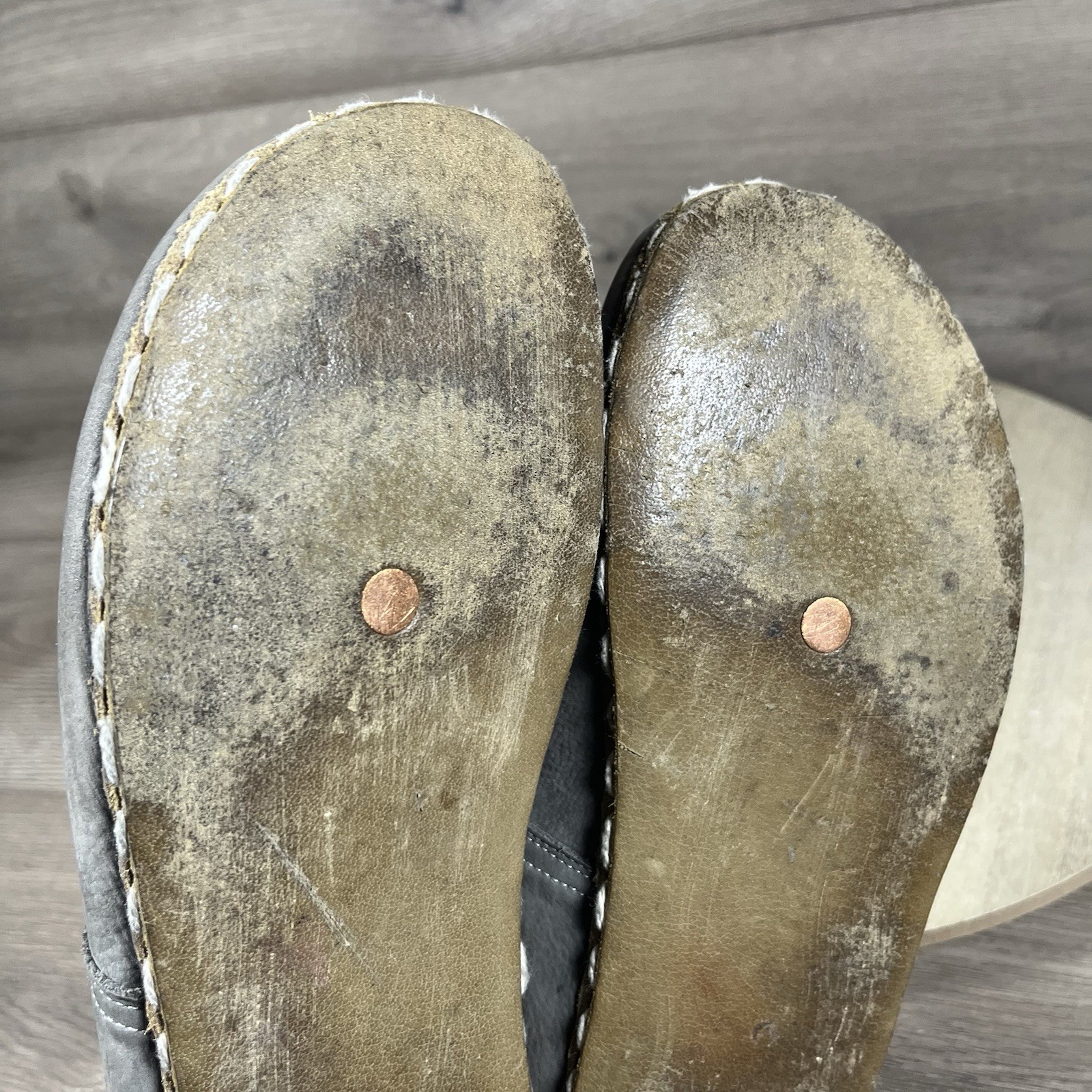 Nefes Shoes Gray Nubuck Leather Loafer Minimalist Grounding Womens Size 10.5