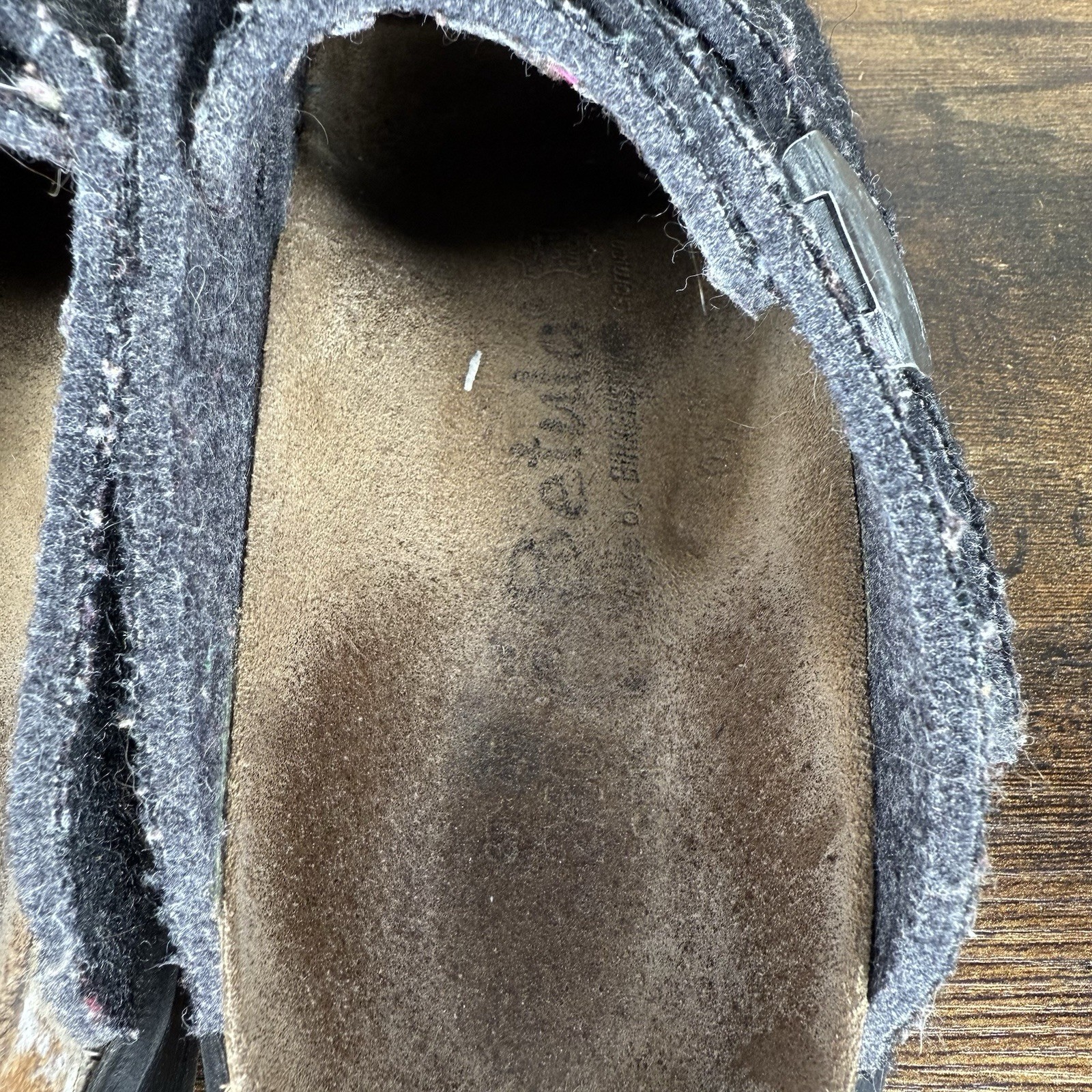 Birkenstock Betula Boston Shoes Womens Size 6 (37) Wool Felt Slip On Black Grey