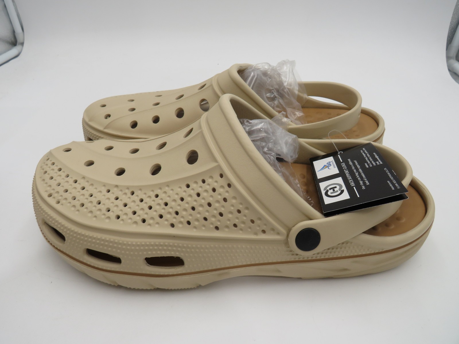 INMINPIN Women Men Orthopedic Clogs Arch Support Pure Beige Size 12.5-13.5 NEW