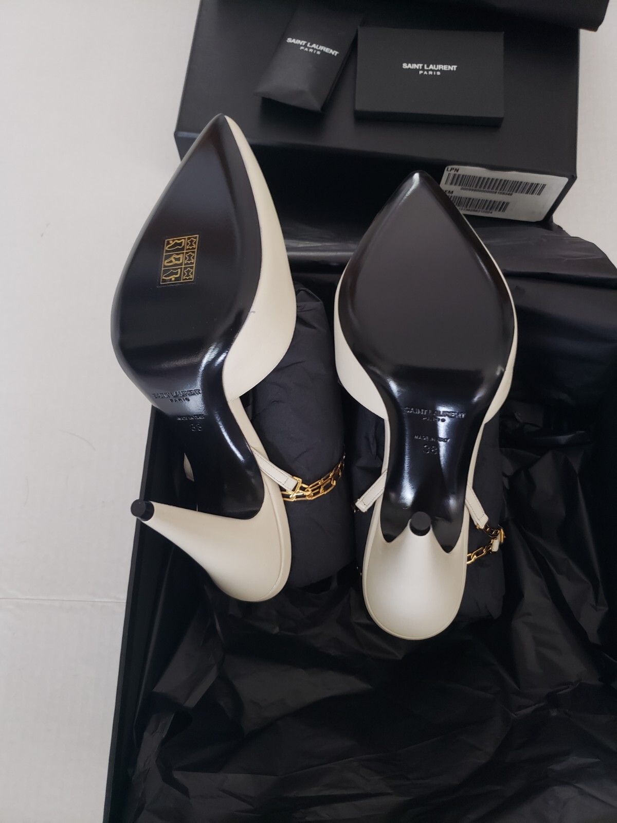 Saint Laurent Paris Women’s White Venus 95 Leather Pump Size 38