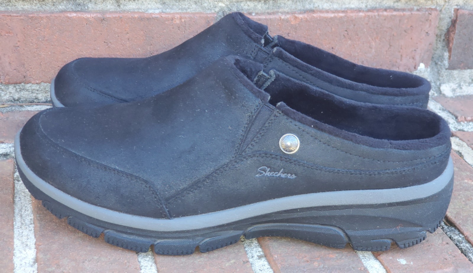 *SKECHERS*Relaxed Fit:Easy Going Latte2Clog●Black●Sz.9●Air Cooled Mem.Foam●CLEAN