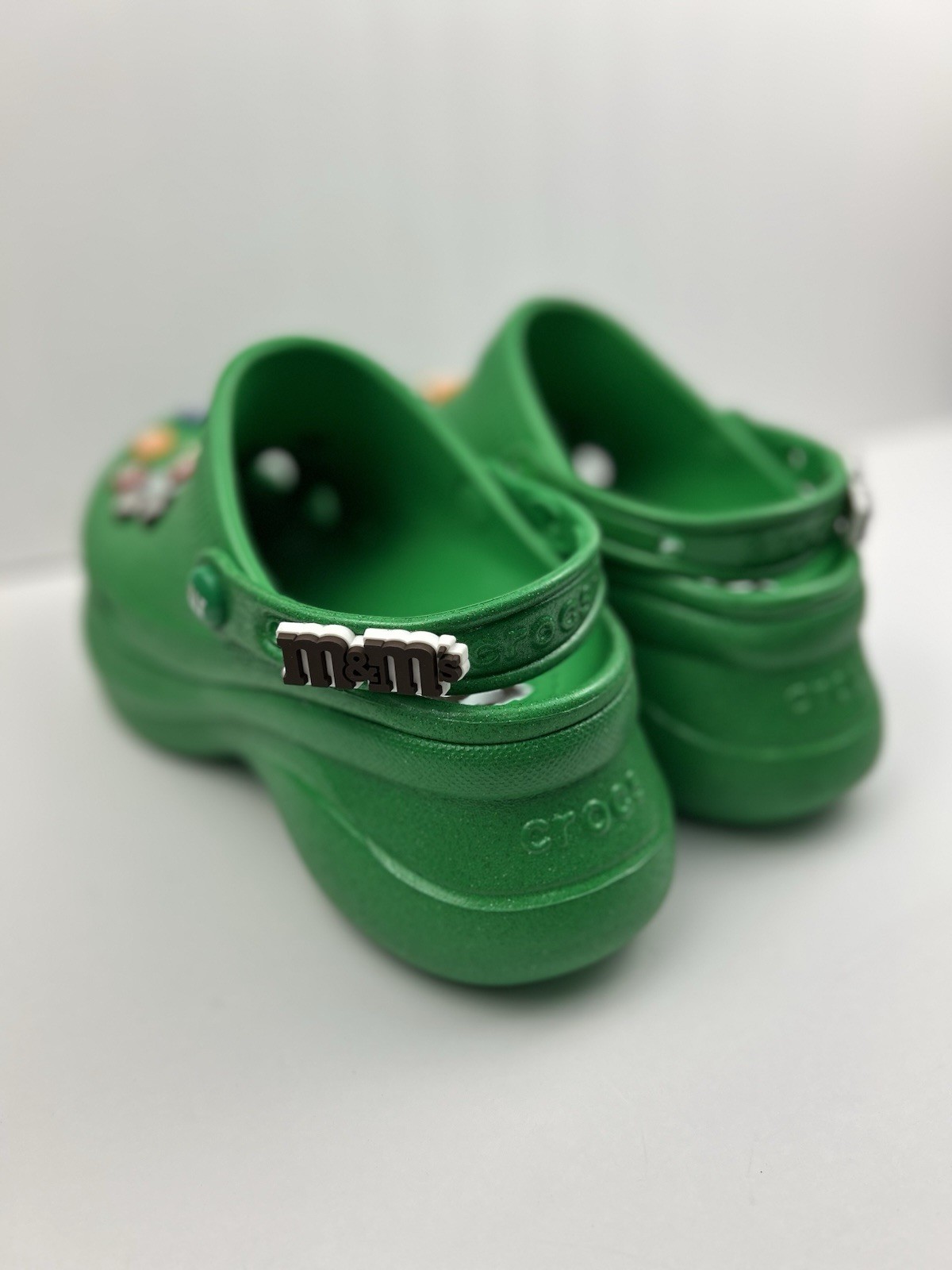 M&M’s x Crocs Classic Bae Platform Clog Green Multi Glitter Womens Size W9