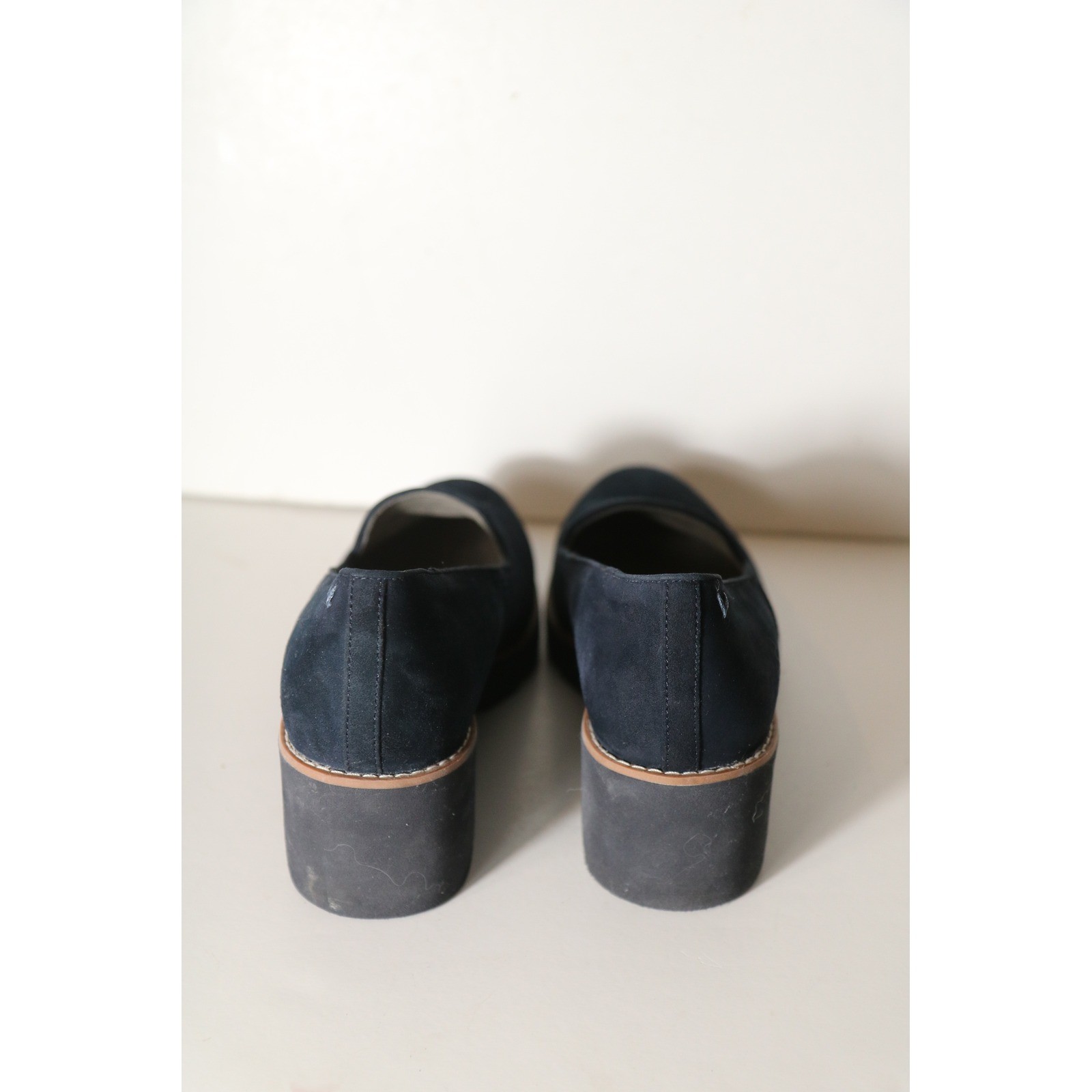 Vionic Willa Wedge Womens Slip On Loafer Moc Comfort Shoe Navy Suede Orthaheel