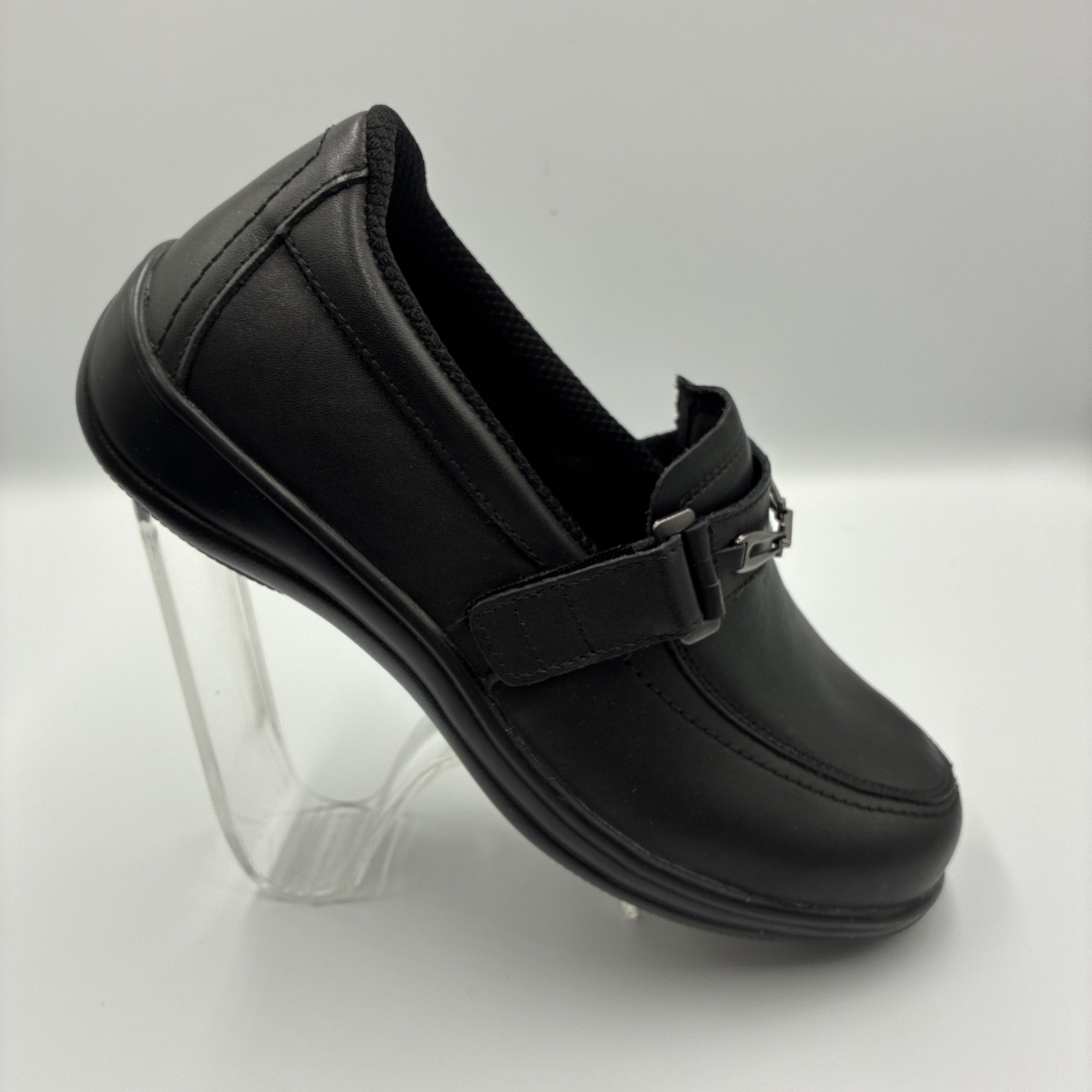 ORTHOFEET Women’s Shoes Chelsea 817 Black Leather Loafer Size 8 EE ExtraWide NEW
