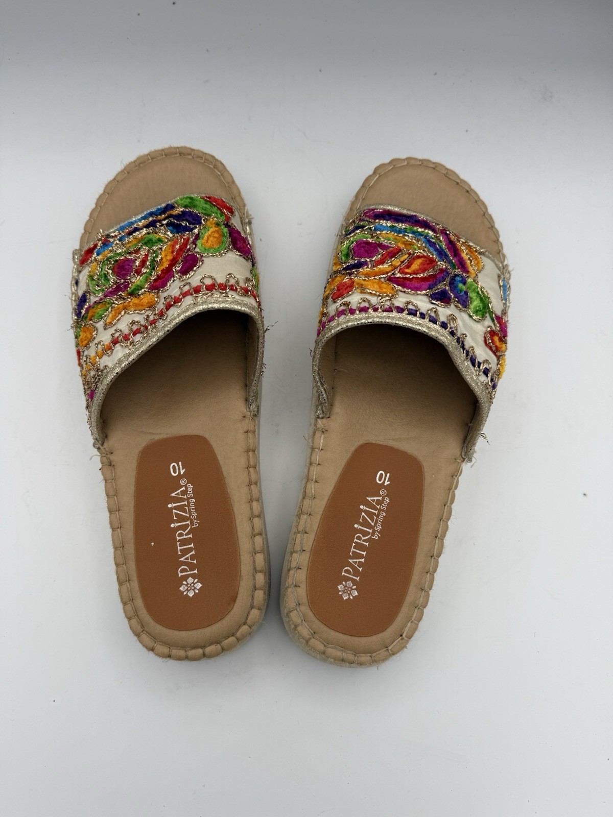 Patrizia By Spring Step Slip-On Embellished Embroidered Colorful Sz 10 FREE SH