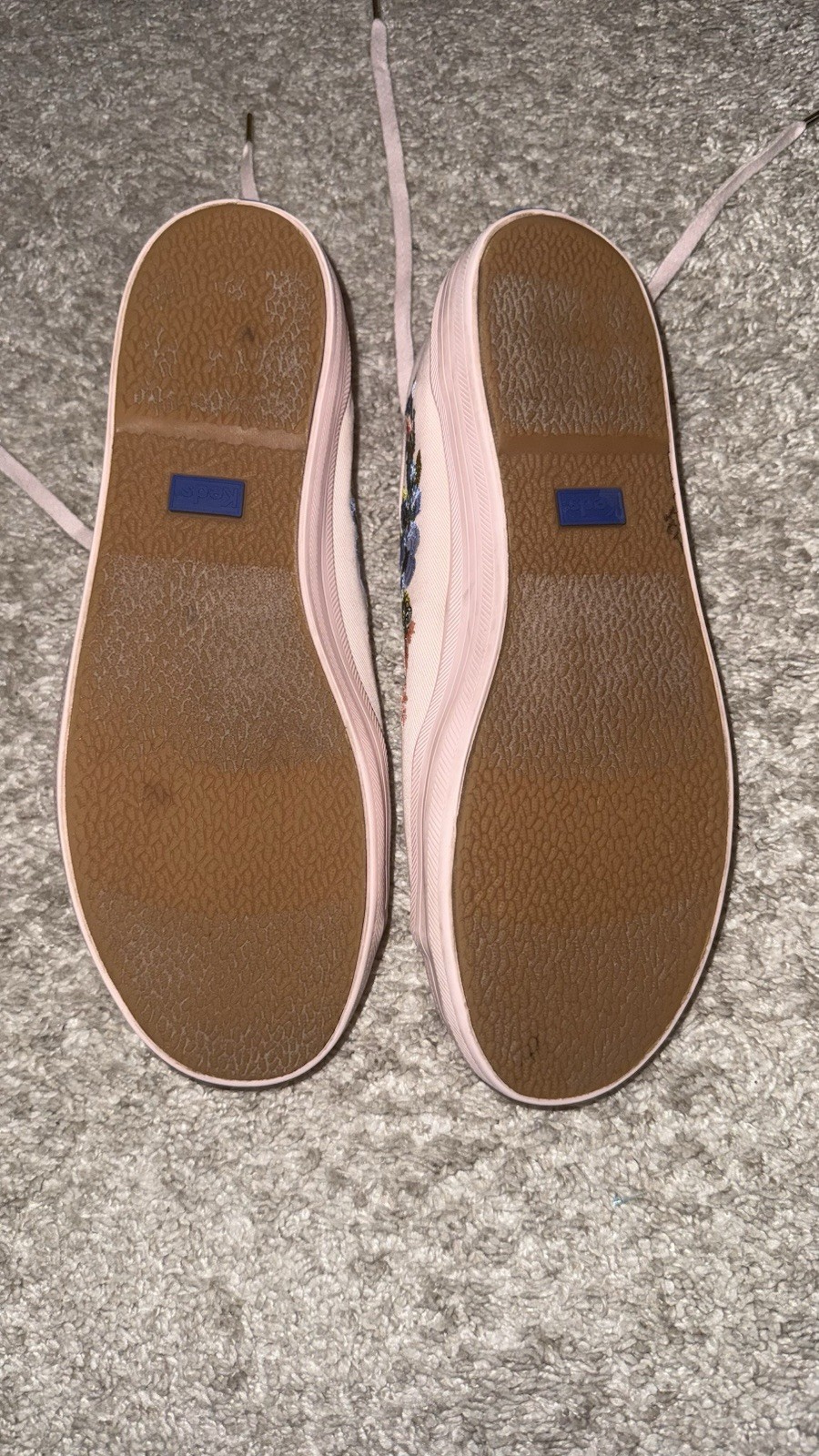 KEDS Rifle Paper Co. Pink Embroidered Blush Sneakers, Women’s Size 7
