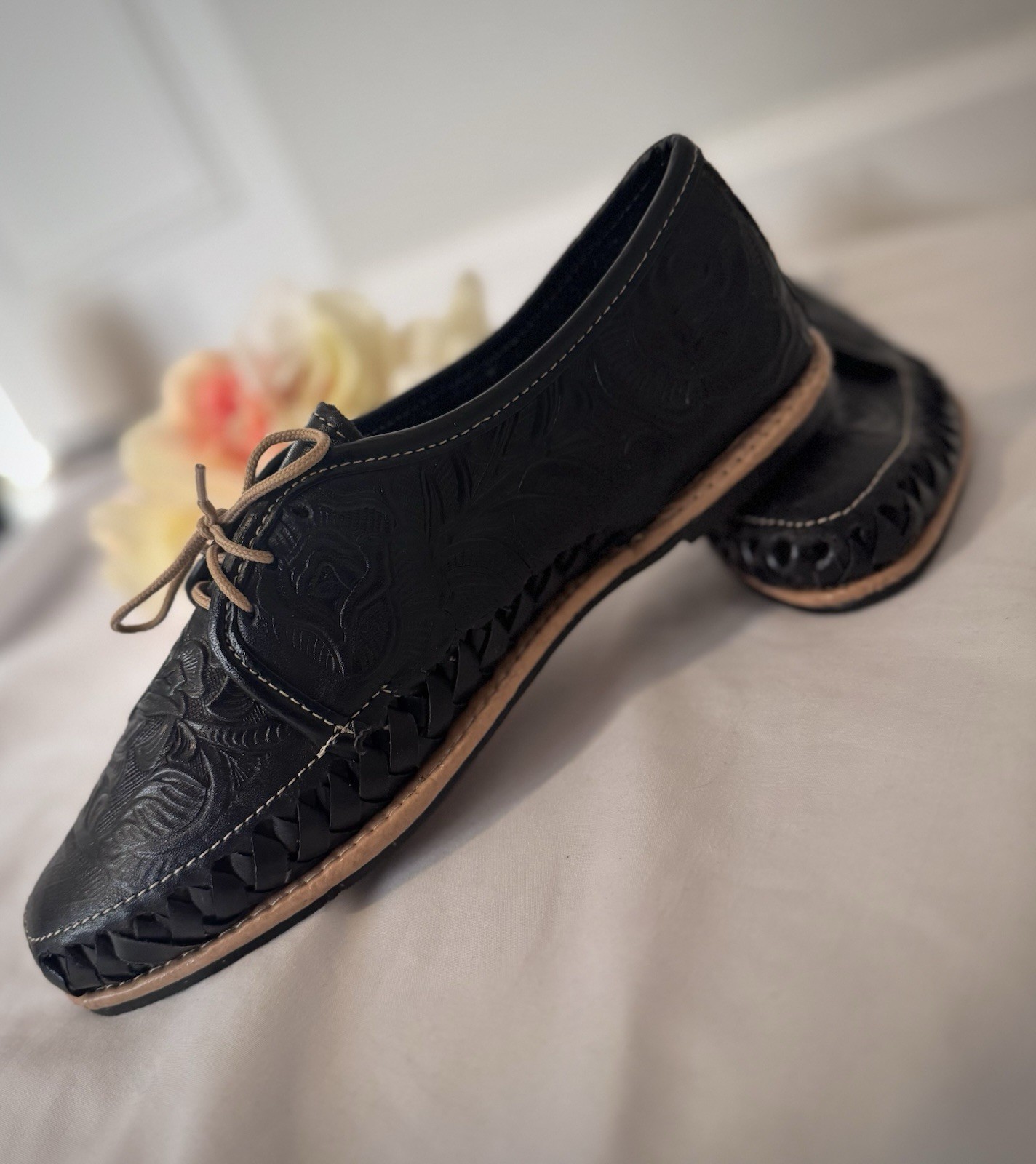 Artisanal Woman Shoes Pasitos Felices” 0 Leather Made In Mexico Size 9