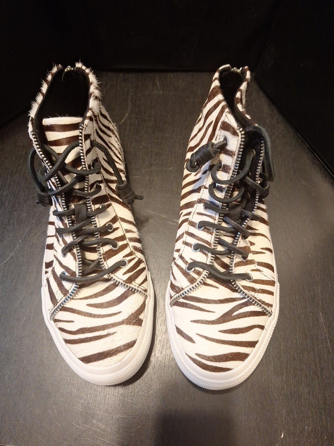 Rebecca Minkoff x Sperry Pony Hair Zebra Print High-Top Sneakers Women’s Shoes N