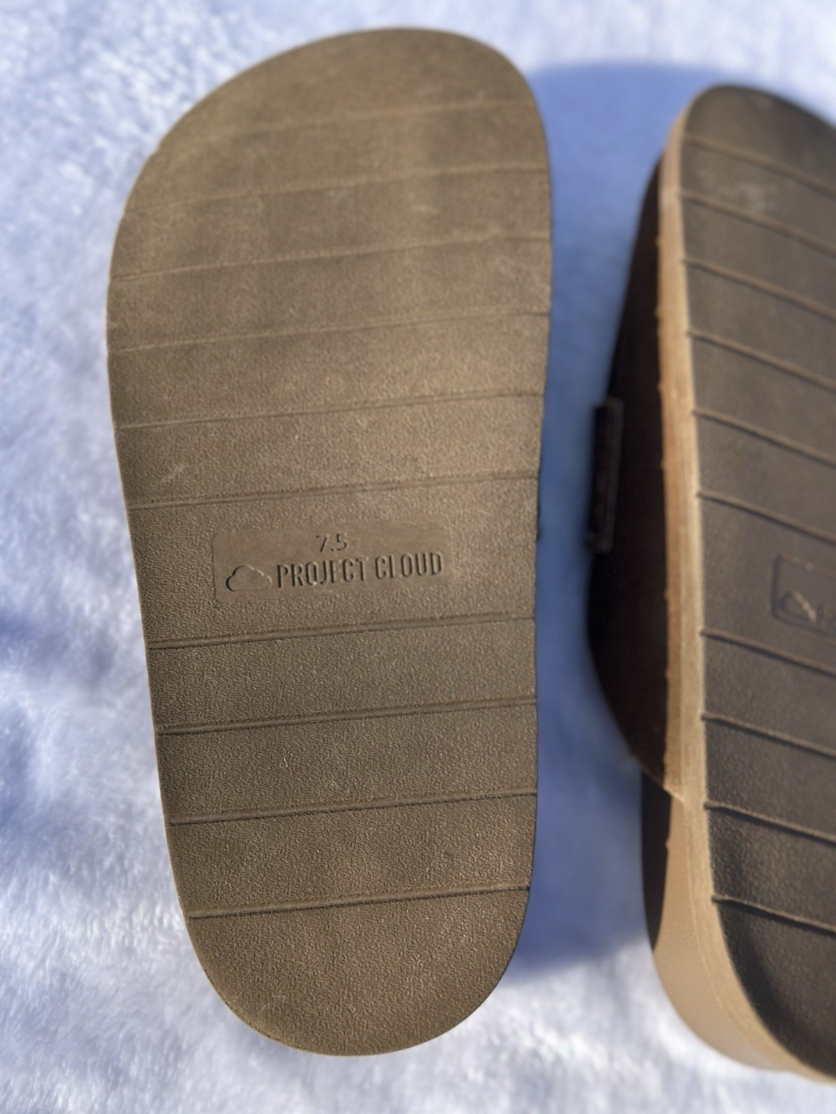 Project Cloud 100% Genuine Leather Womens Clogs Memory Foam Mule Sz 7.5 Tan