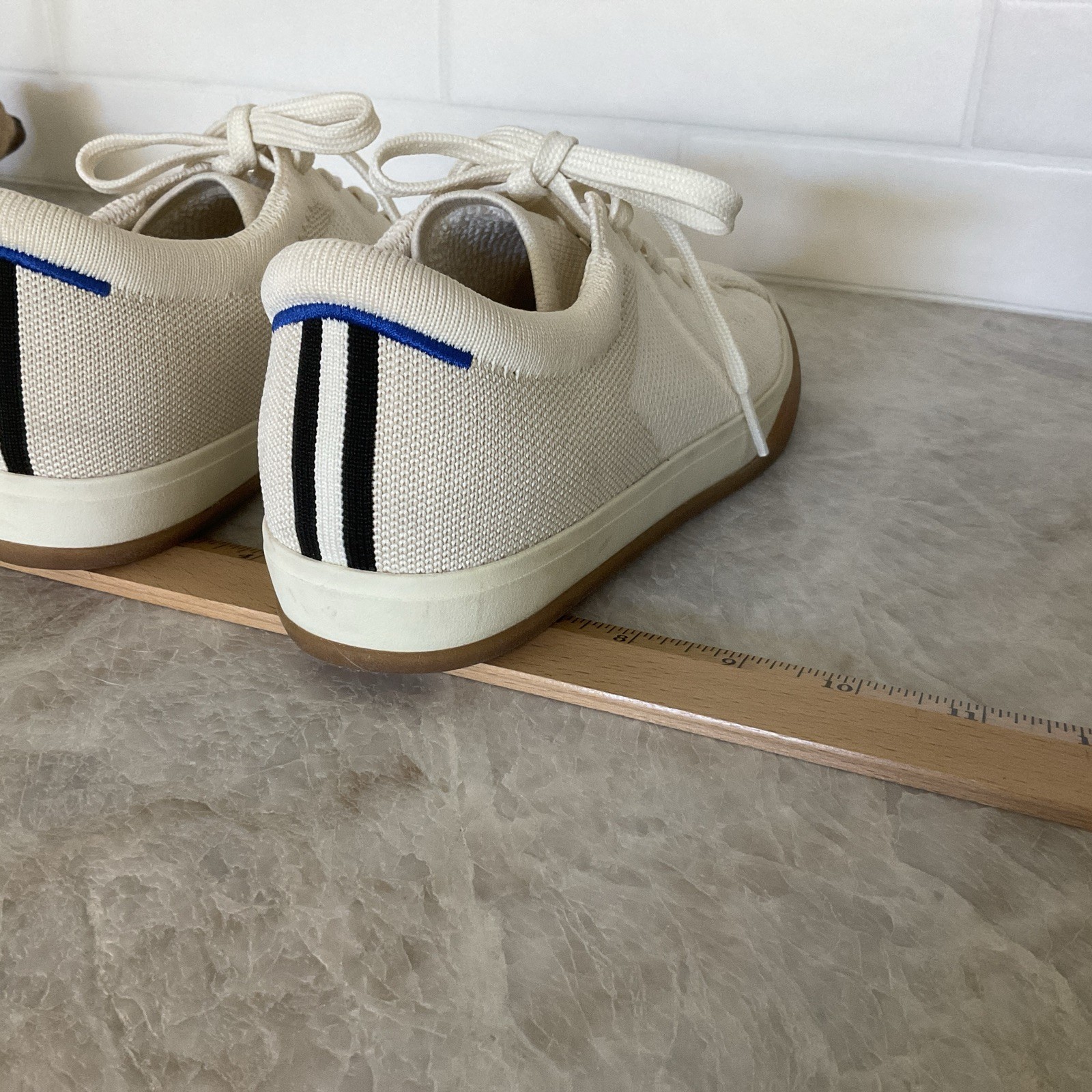 Rothy’s “The Lace Up” Womens Knit Sneaker Size 8 Color: Blonde