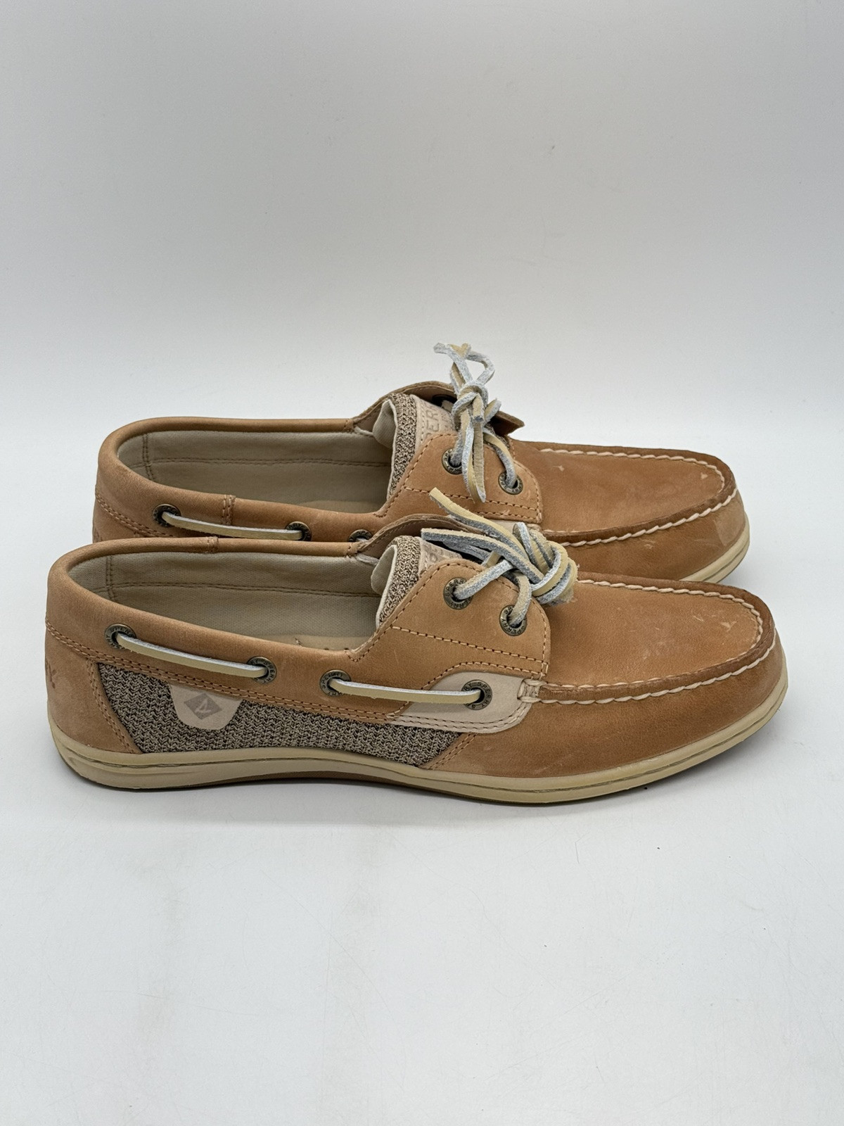 Sperry Women’s Koifish Linen Oats Boat Shoes – Tan – Size US 7.5 – STS95589