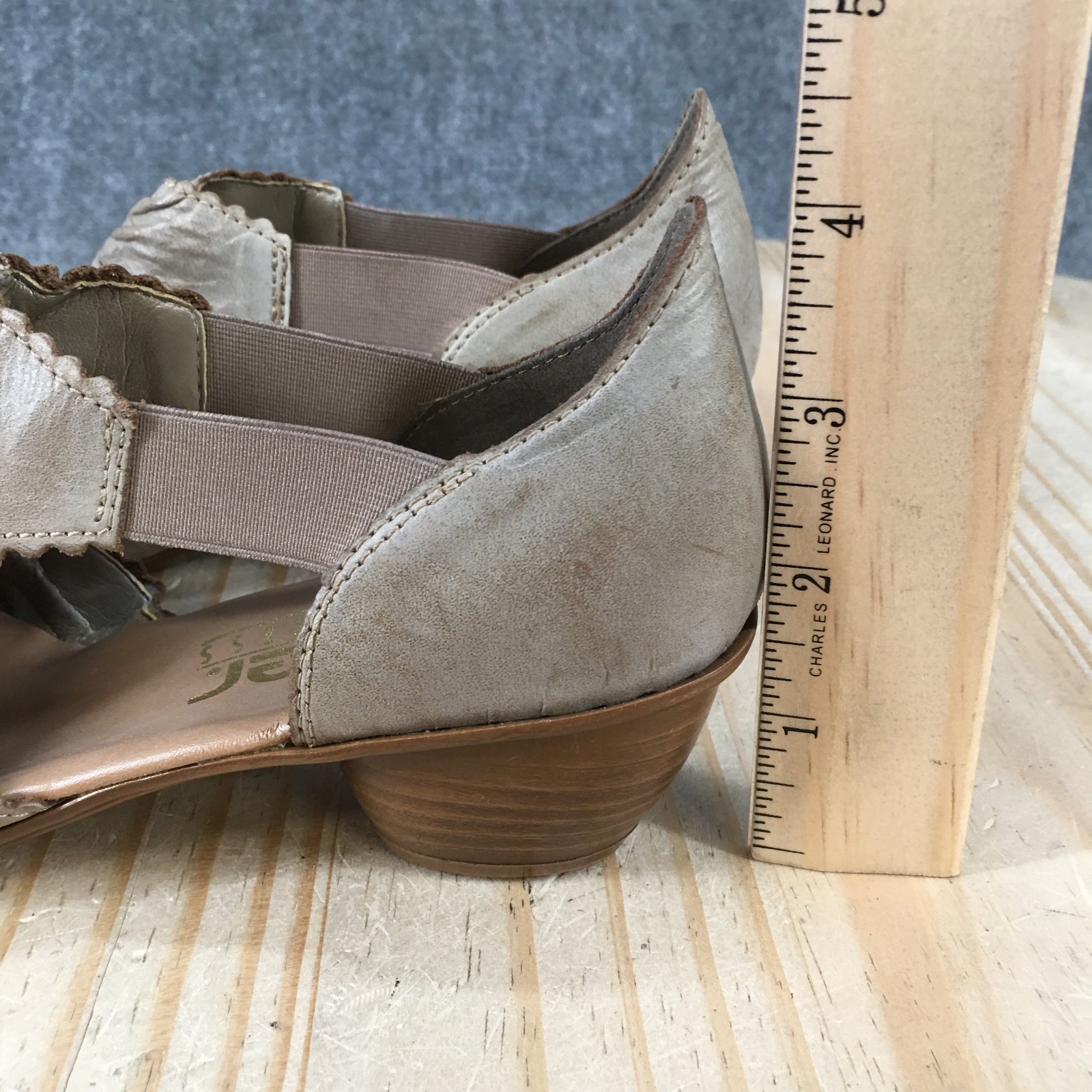 Rieker Mirjam Mary Jane Shoes Womens 37 Laser Cut Casual Leather Taupe NEW