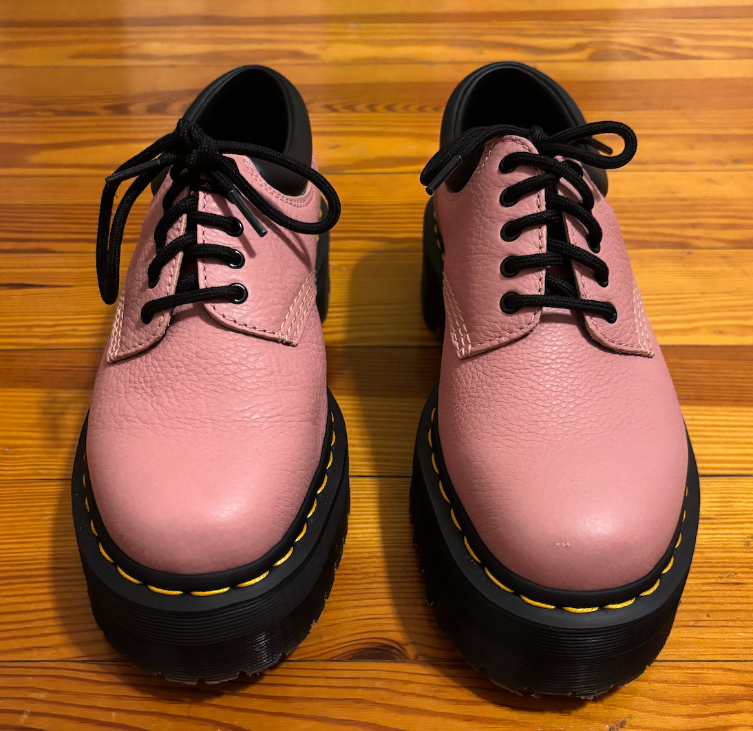 Dr. Martens 8053 Pisa Leather Platform Casual Shoes, Women Size 8, Peach Beige