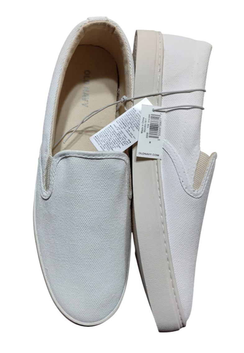 Old Navy Painted White Canvas Women’s Size 8 Slip On Sneaker For Art Project