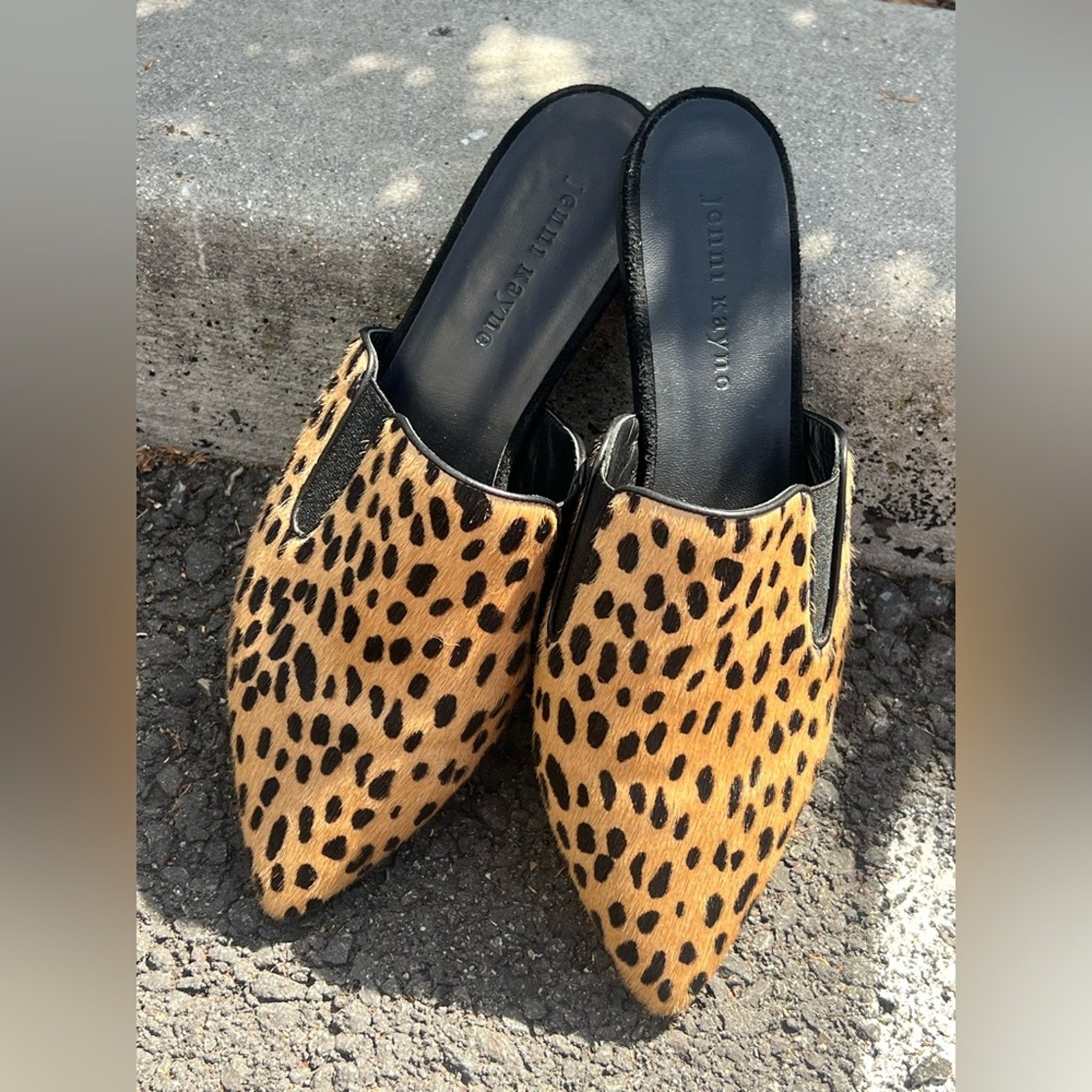 EUC Jenni Kayne Pony Hair Mule 38 cheethah print