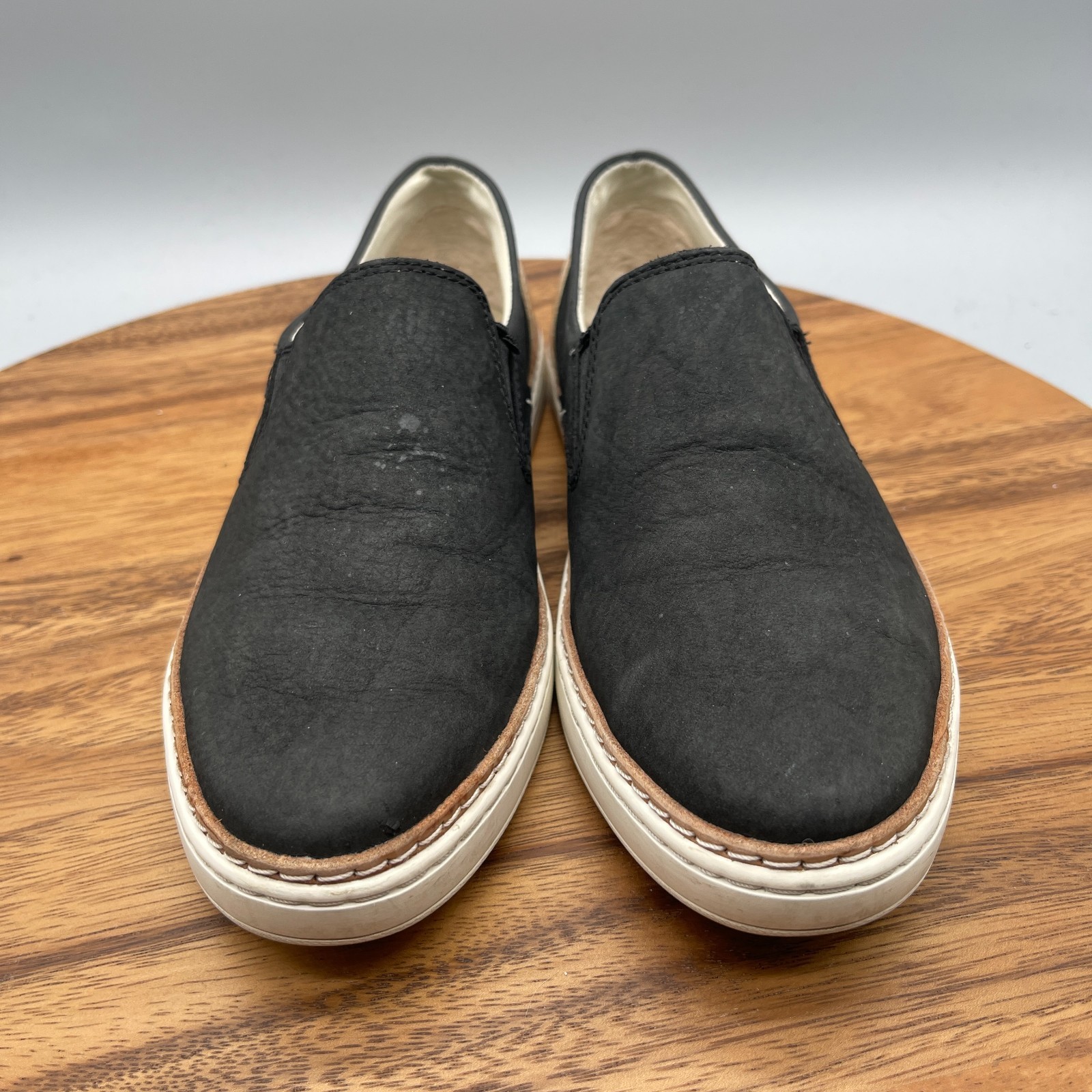 UGG Adley Shoes Womens Size 7 Black Nubuck Slip On Comfort Casual Sneakers