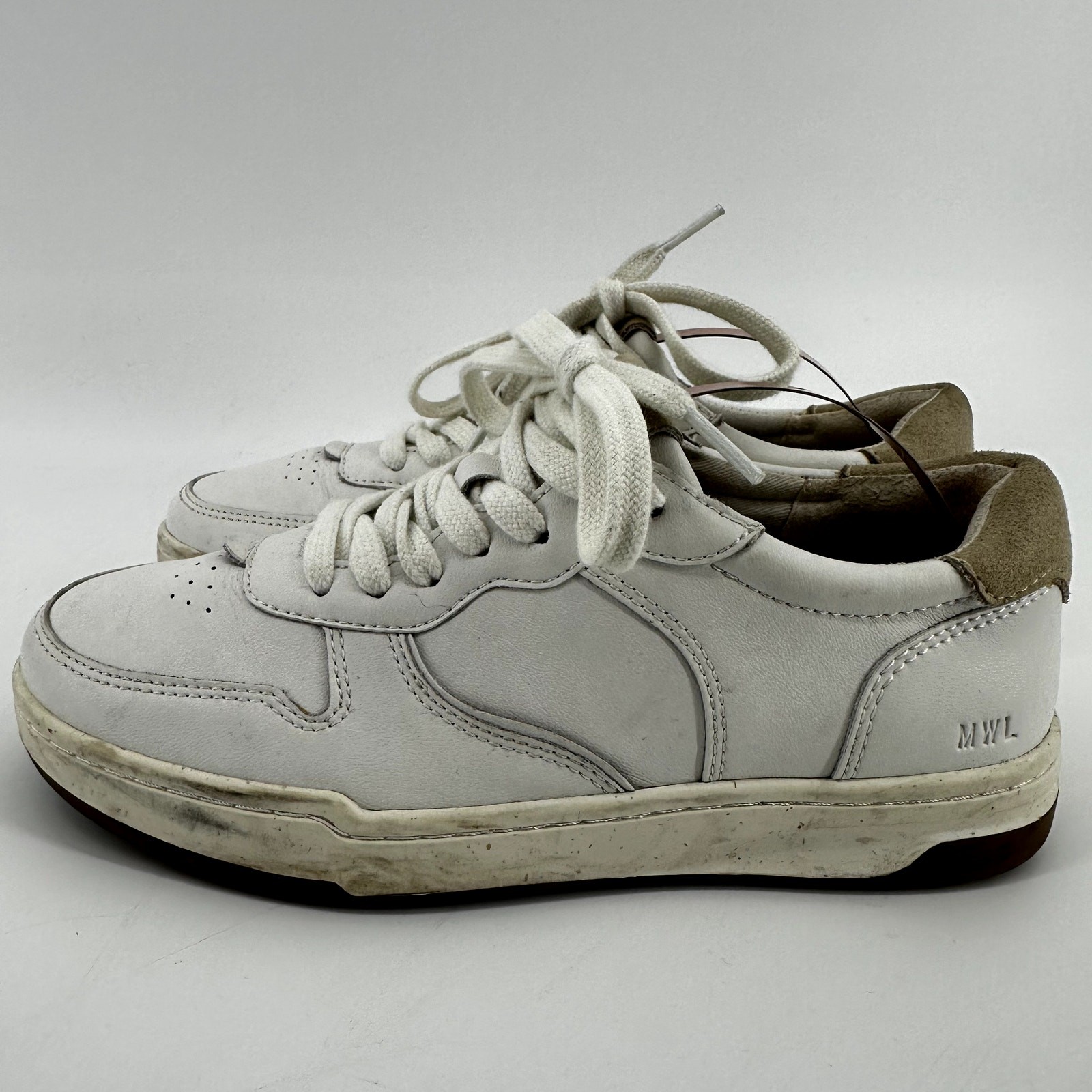 Madewell Court Leather Sneakers Cloudlift Lace Up Low Top Ivory Multi W6.5 M5