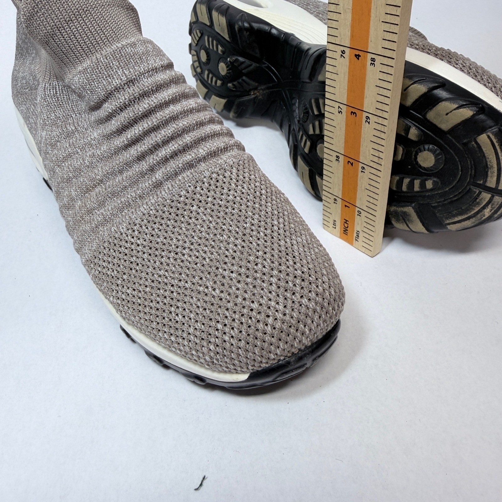 Taupe Mesh Slip On Sock Sneakers Air Cushion Walking Shoes Mens 8 Womens 9.5
