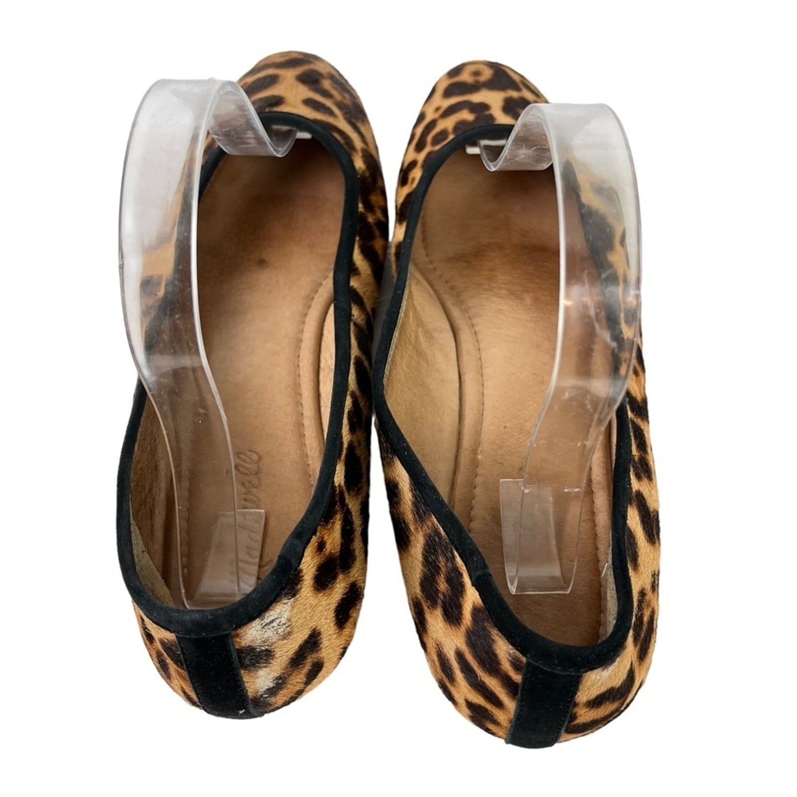 MADEWELL Pony Calf Hair Fur Leopard Print Genuine Leather Flats Shoes Loafer 9.5