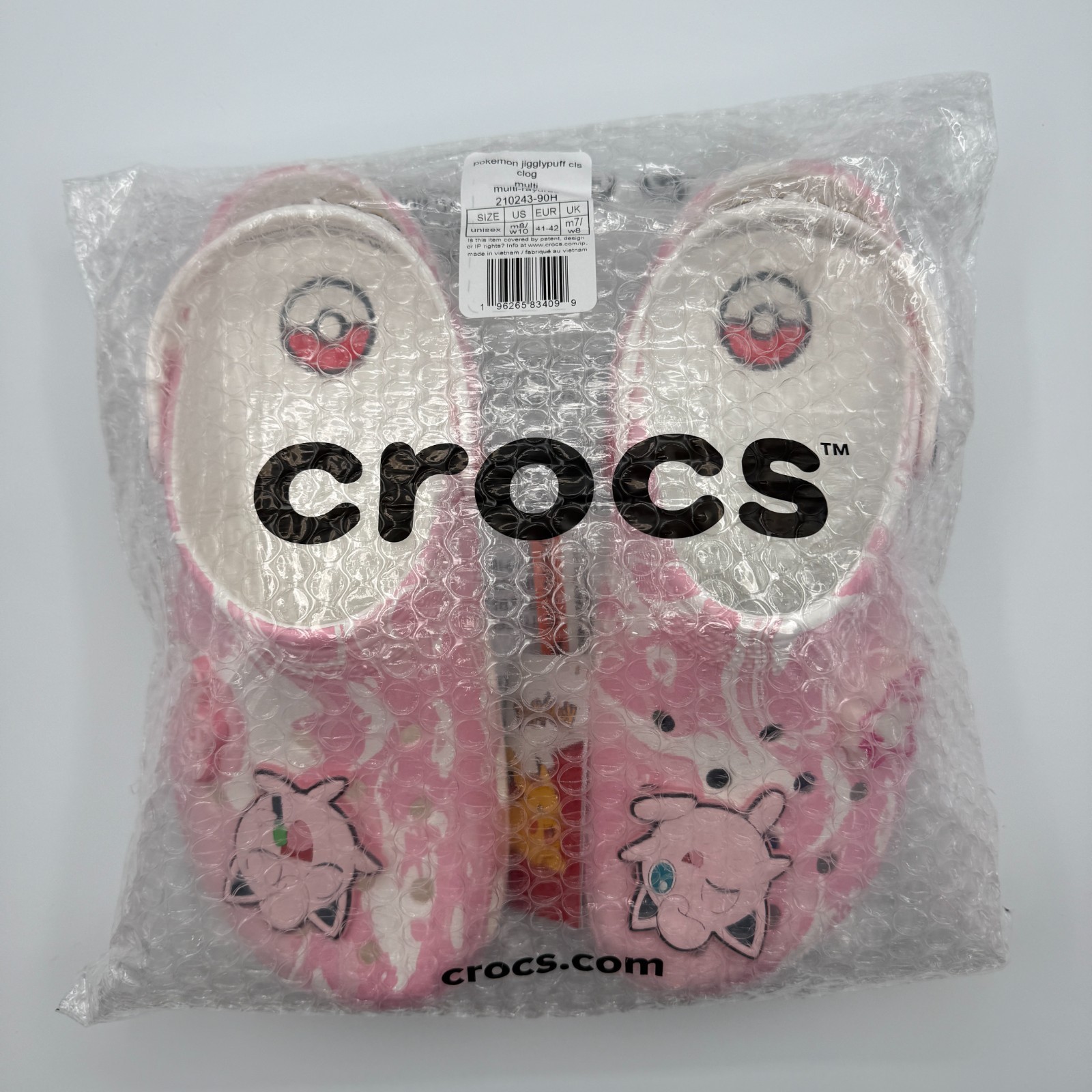 Crocs JigglyPuff Pink/Multicolor Classic Crocs M8/W10 NWT Lights Up/Glow (B-46)