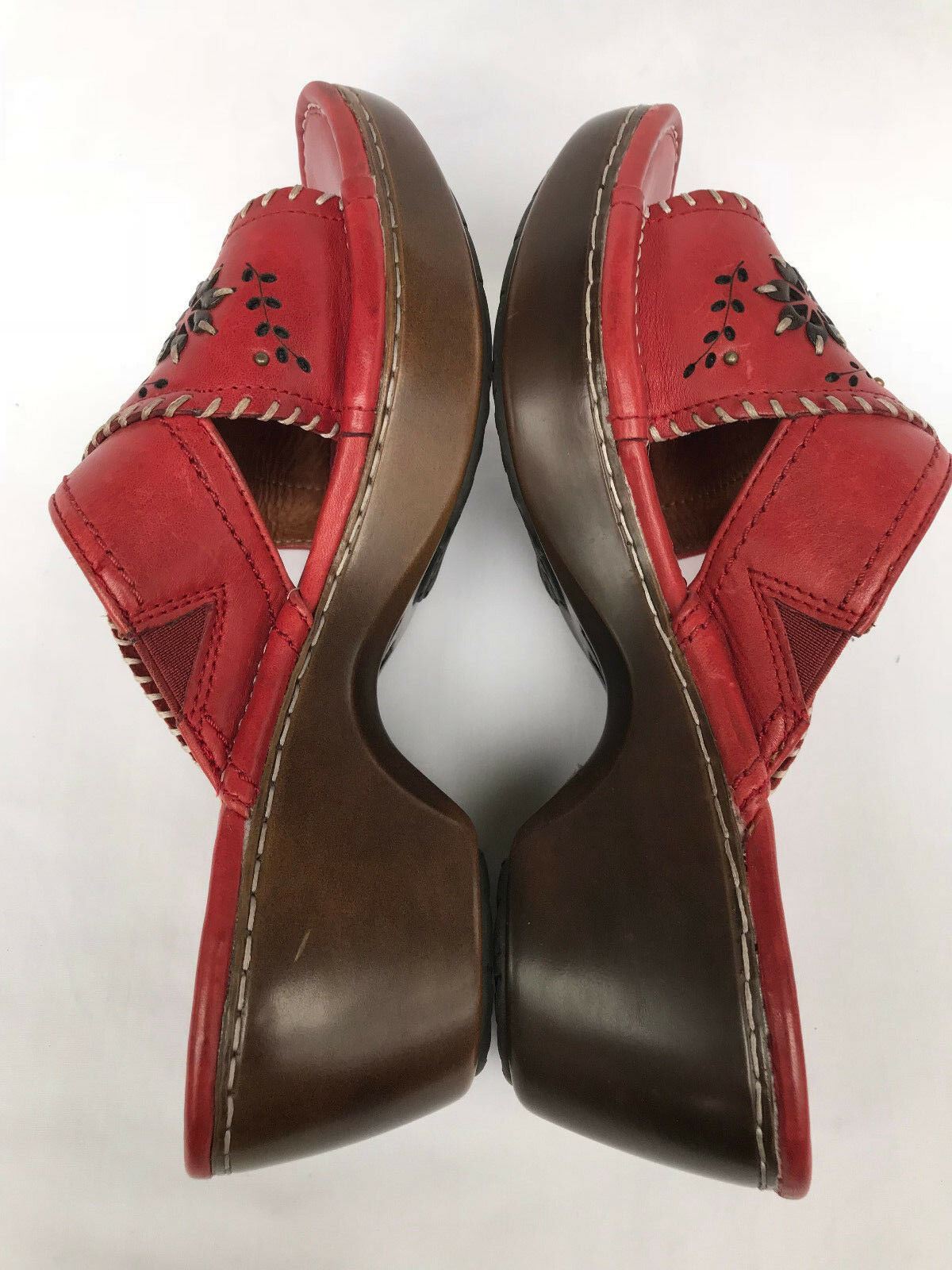 Ariat 10009323 Bella Slide Chili Red Slip-On Sandals Clogs Shoes Womens US 8.5 B